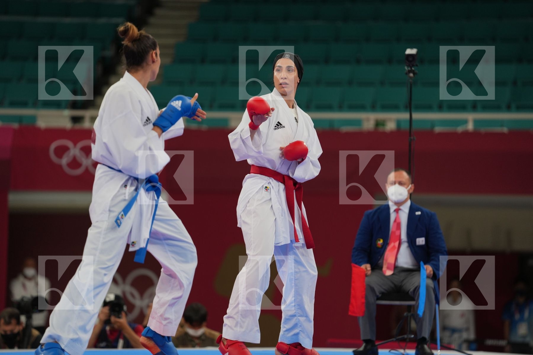Abbasali Hamideh (Islamic Republic of Iran) - Kumite Female +61kg, Matoub Lamya (Algeria) - Kumite Female +61kg in Senior Kumite 61+ Kg - Round Robin bout