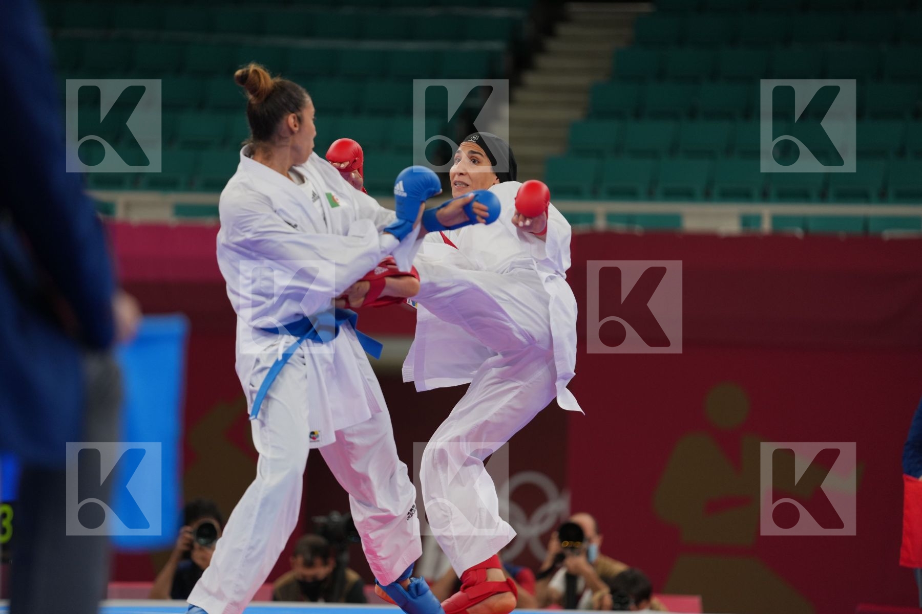 Abbasali Hamideh (Islamic Republic of Iran) - Kumite Female +61kg, Matoub Lamya (Algeria) - Kumite Female +61kg in Senior Kumite 61+ Kg - Round Robin bout
