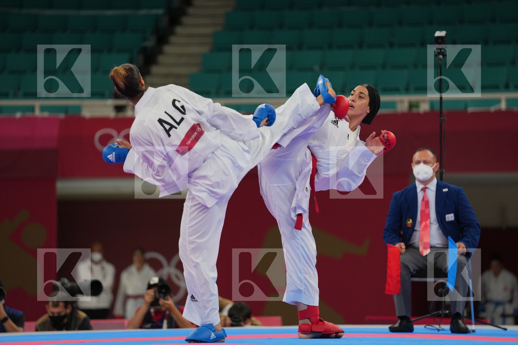 Abbasali Hamideh (Islamic Republic of Iran) - Kumite Female +61kg, Matoub Lamya (Algeria) - Kumite Female +61kg in Senior Kumite 61+ Kg - Round Robin bout