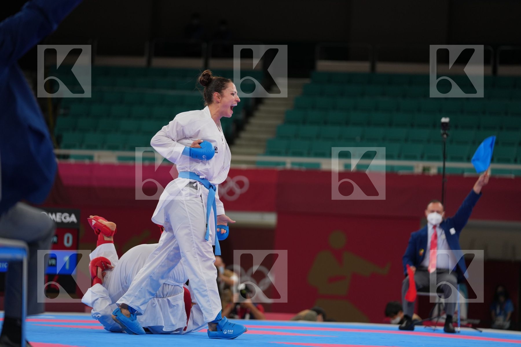 Abbasali Hamideh (Islamic Republic of Iran) - Kumite Female +61kg, Quirici Elena (Switzerland) - Kumite Female +61kg in Senior Kumite 61+ Kg - Round Robin bout