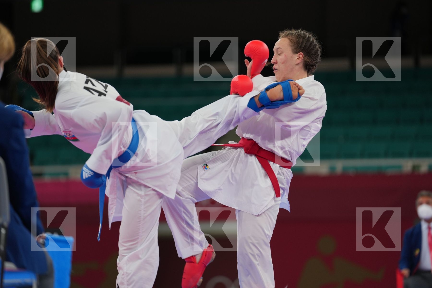 Berultseva Sofya (Kazakhstan) - Kumite Female +61kg, Zaretska Irina (Azerbaijan) - Kumite Female +61kg in Senior Kumite 61+ Kg - Round Robin bout