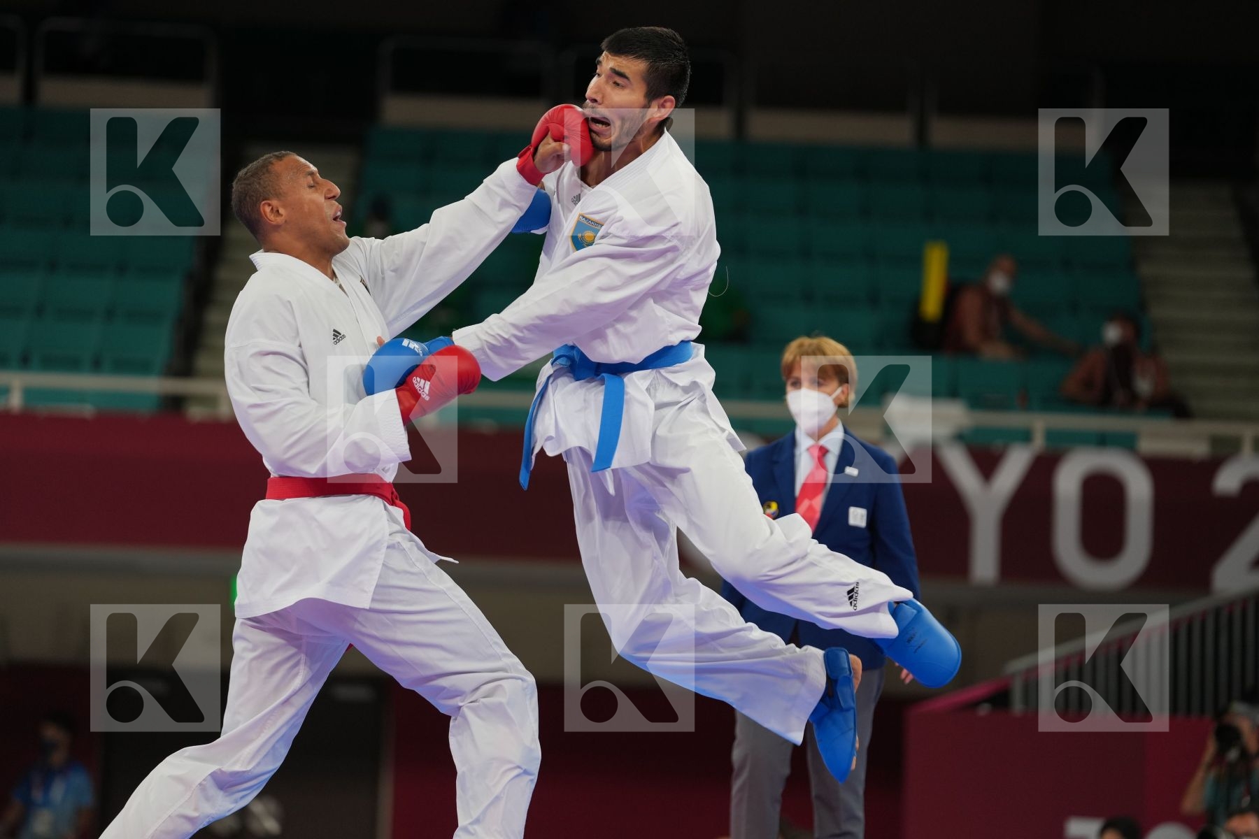 Horne Jonathan (Germany) - Kumite Male +75kg, Yuldashev Daniyar (Kazakhstan) - Kumite Male +75kg in Senior Kumite 75+ Kg - Round Robin bout