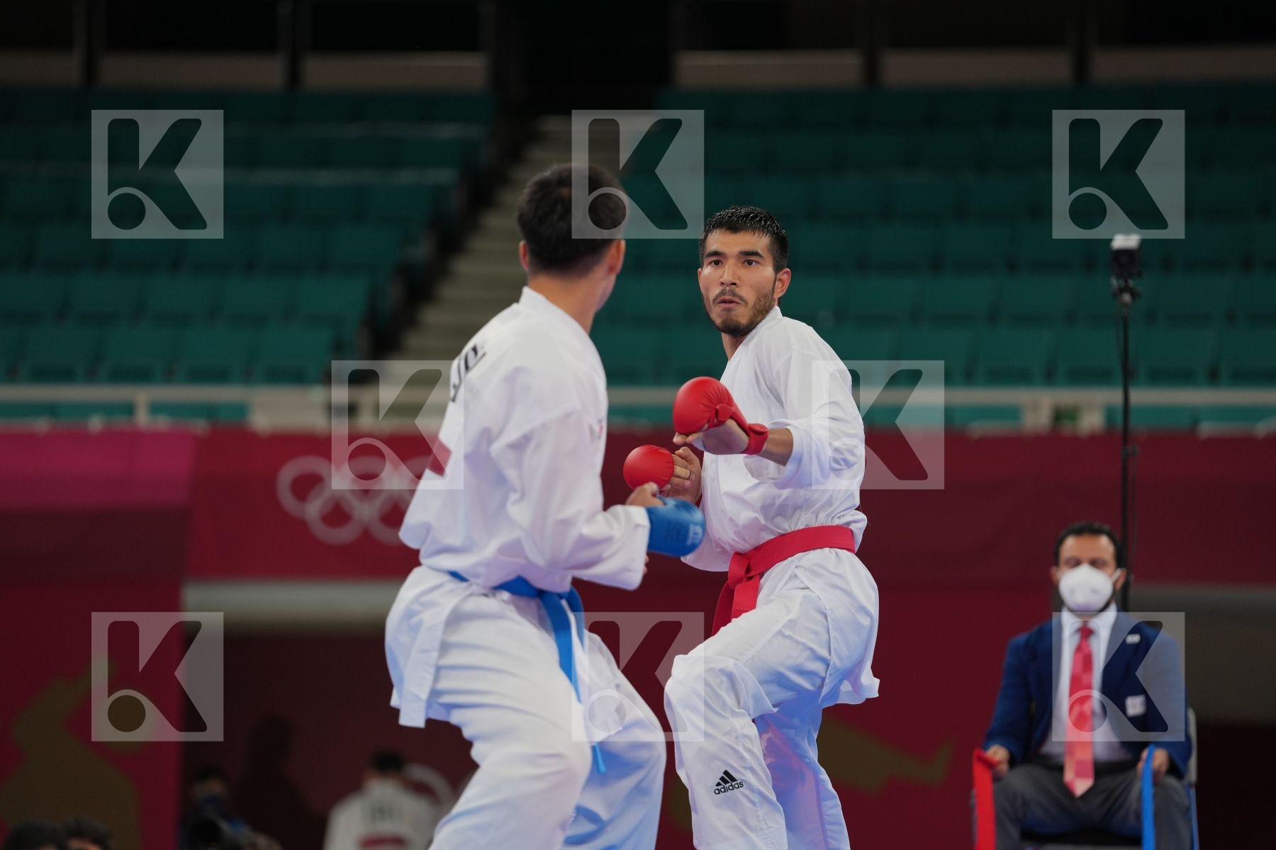 Yuldashev Daniyar (Kazakhstan) - Kumite Male +75kg, Araga Ryutaro (Japan) - Kumite Male +75kg in Senior Kumite 75+ Kg - Round Robin bout