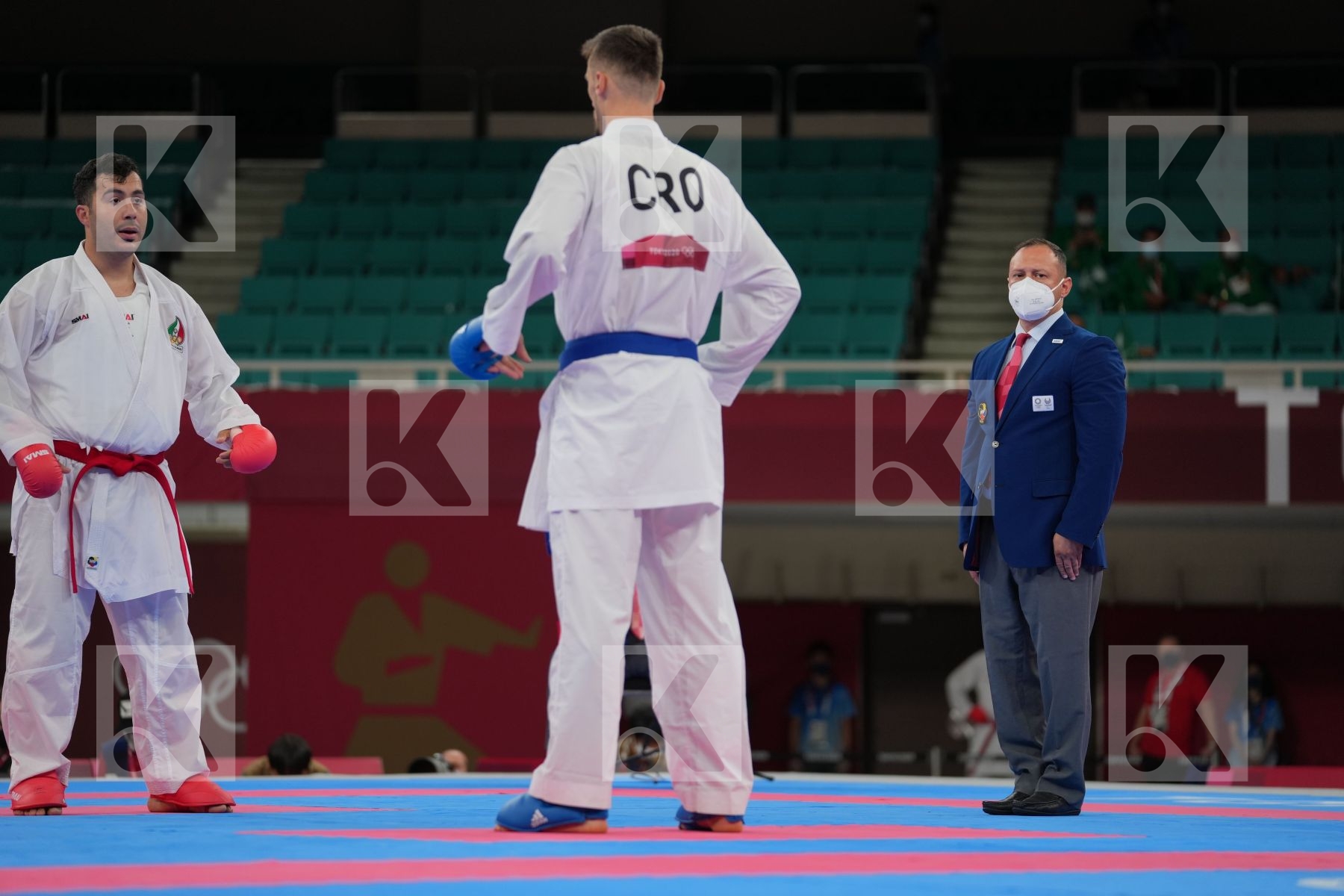 Ganzjadeh Sajad (Islamic Republic of Iran) - Kumite Male +75kg, Kvesic Ivan (Croatia) - Kumite Male +75kg in Senior Kumite 75+ Kg - Round Robin bout