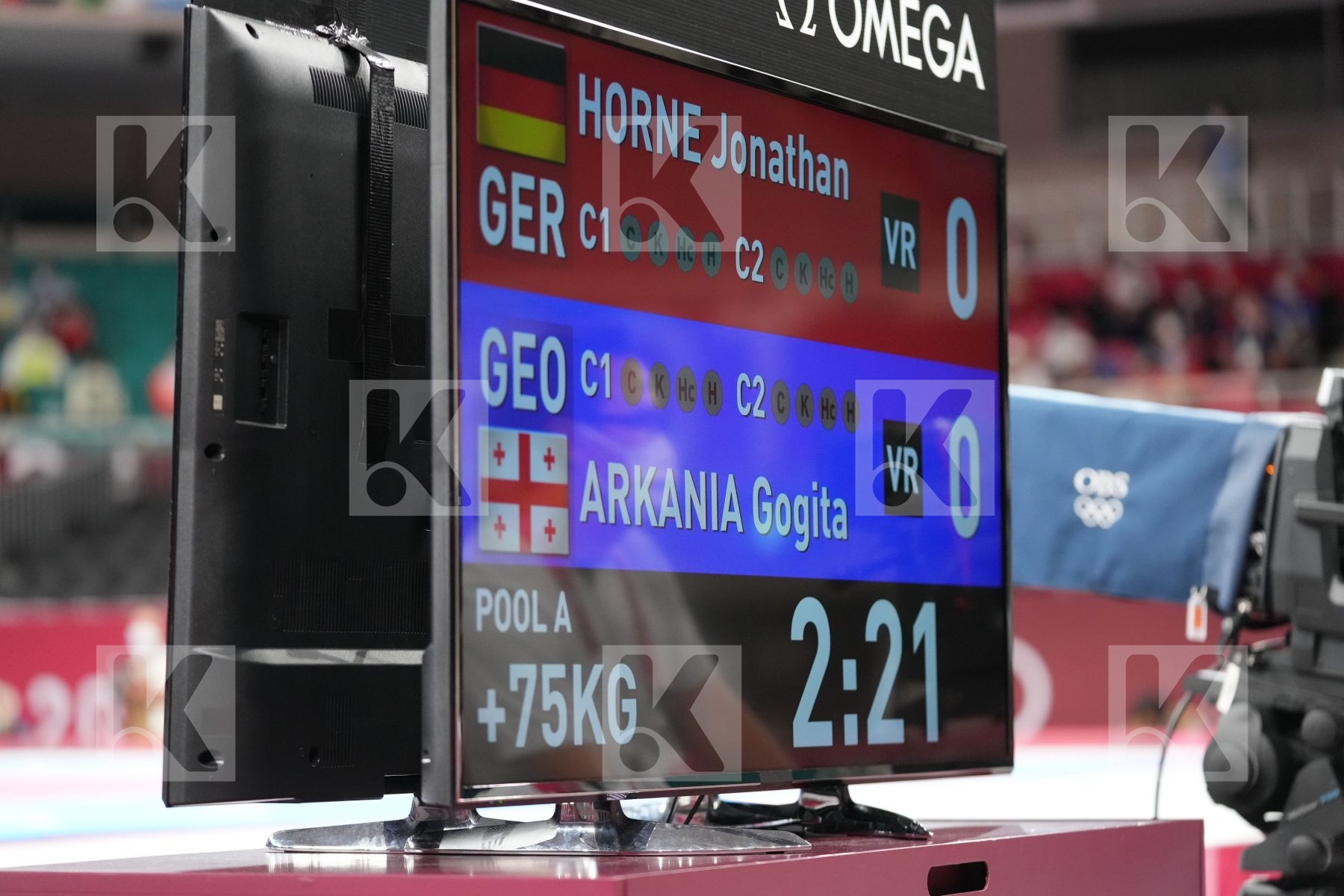 Horne Jonathan (Germany) - Kumite Male +75kg, Arkania Gogita (Georgia) - Kumite Male +75kg in Senior Kumite 75+ Kg - Round Robin bout