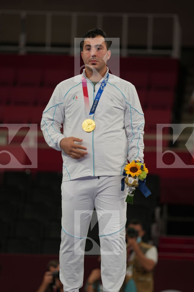 Ganzjadeh Sajad (Islamic Republic of Iran) - Kumite Male +75kg in Senior Kumite 75+ Kg - podium ceremony