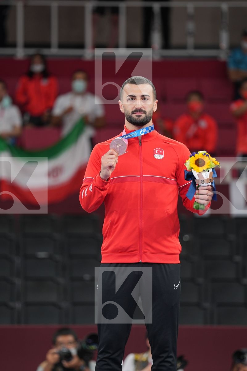Aktas Ugur (Turkey) - Kumite Male +75kg in Senior Kumite 75+ Kg - podium ceremony