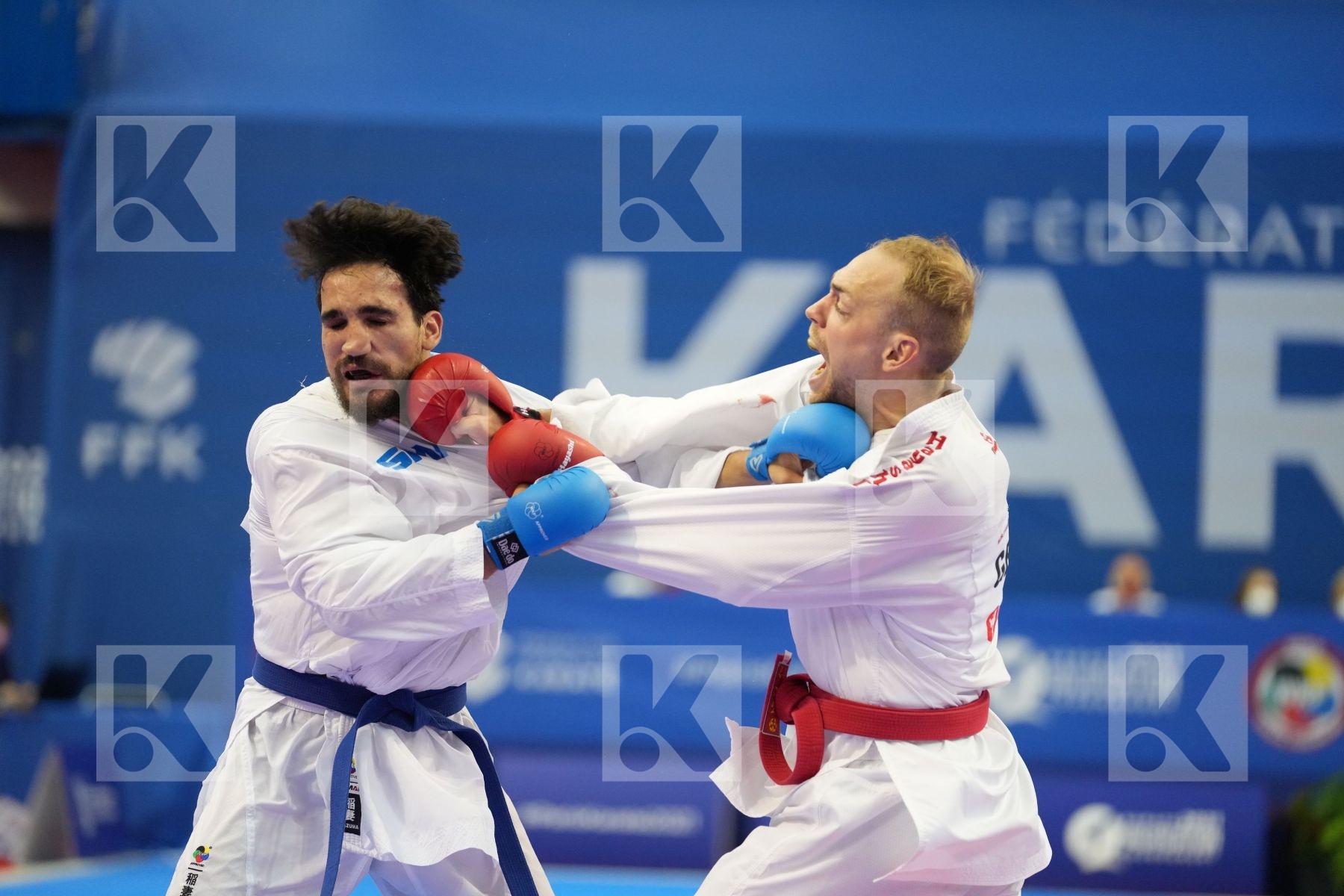 BITSCH NOAH (GERMANY), ALNAJJAR BASHAR (JORDAN) in Olympic Category - Kumite Male -75 KG - Round Robin bout