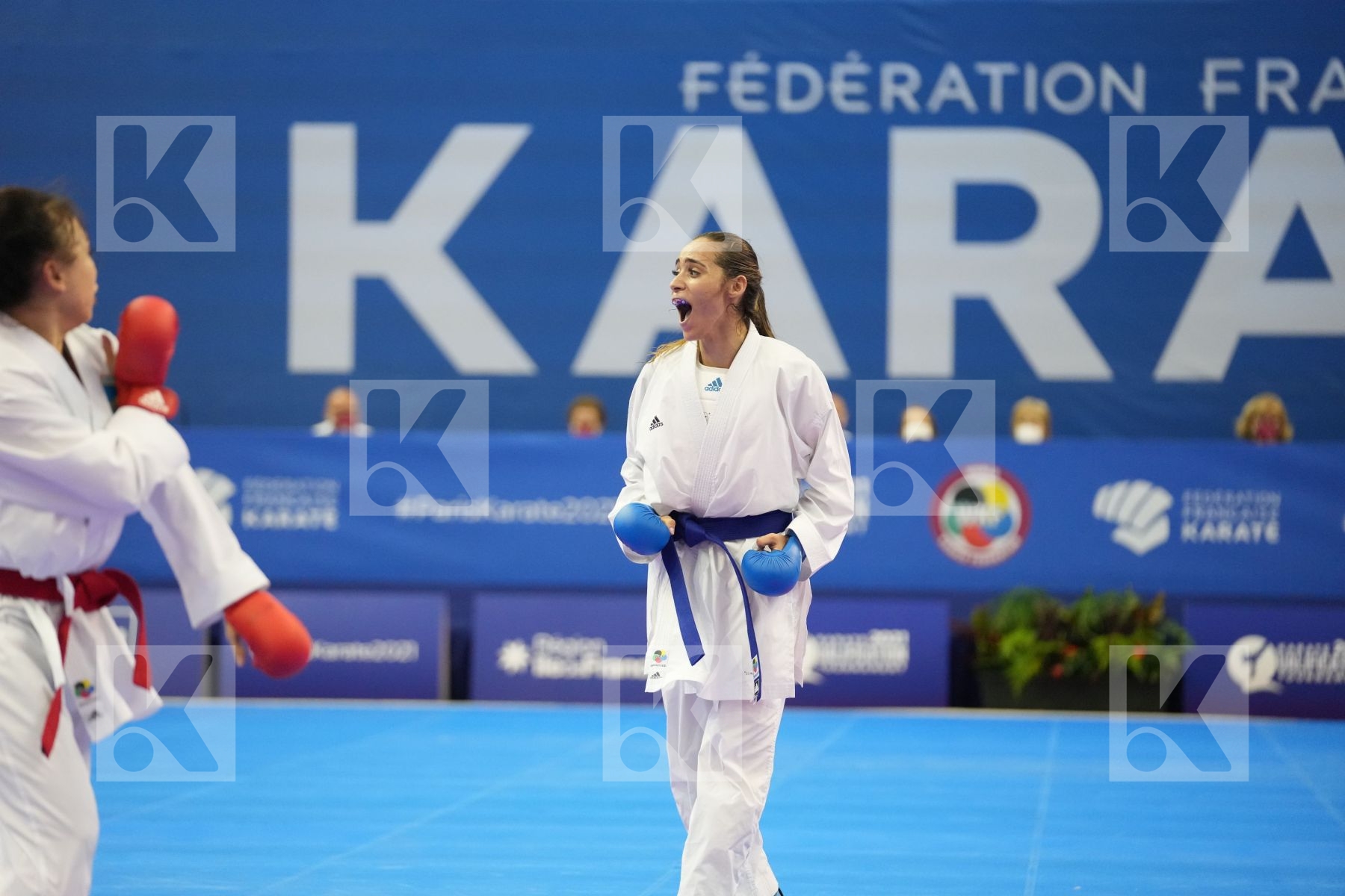 GARCES SEQUERA CLAUDYMAR (VENEZUELA), ZAKHAROVA SABINA (KAZAKHSTAN) in Olympic Category - Kumite Female -61 KG - Round Robin bout
