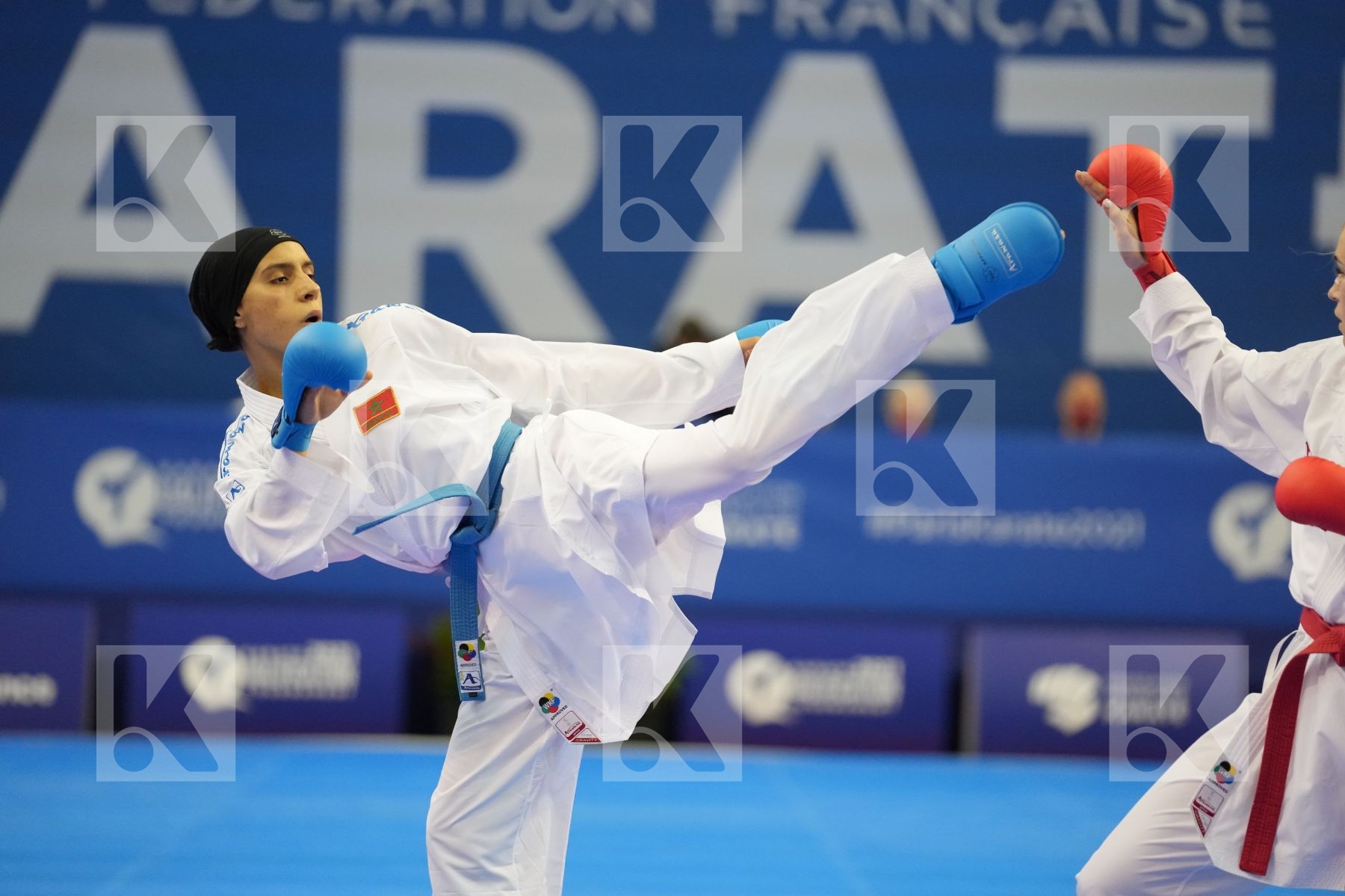 SADINI BTISSAM (MOROCCO), SEROGINA ANITA (UKRAINE) in Olympic Category - Kumite Female -61 KG - Round Robin bout