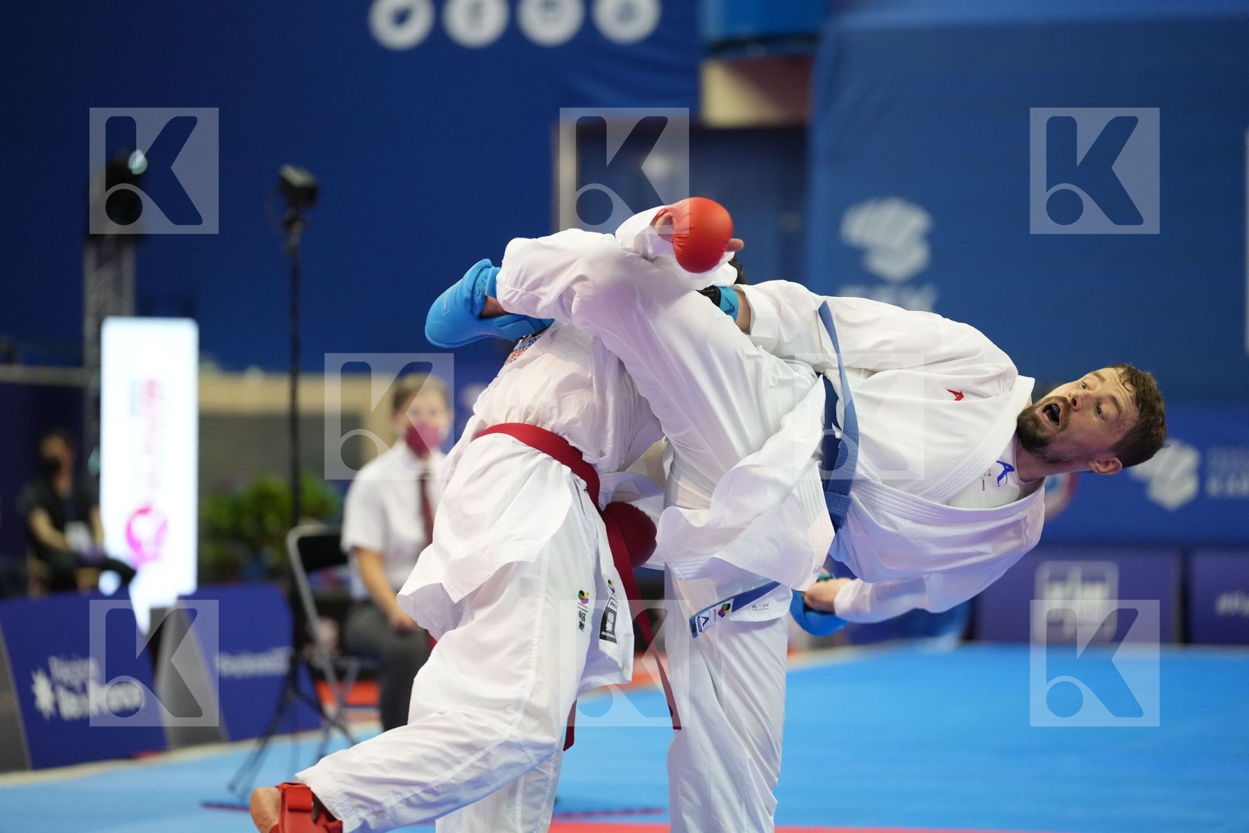 HARSPATAKI KAROLY GABOR (HUNGARY), ALNAJJAR BASHAR (JORDAN) in Olympic Category - Kumite Male -75 KG - Round Robin bout