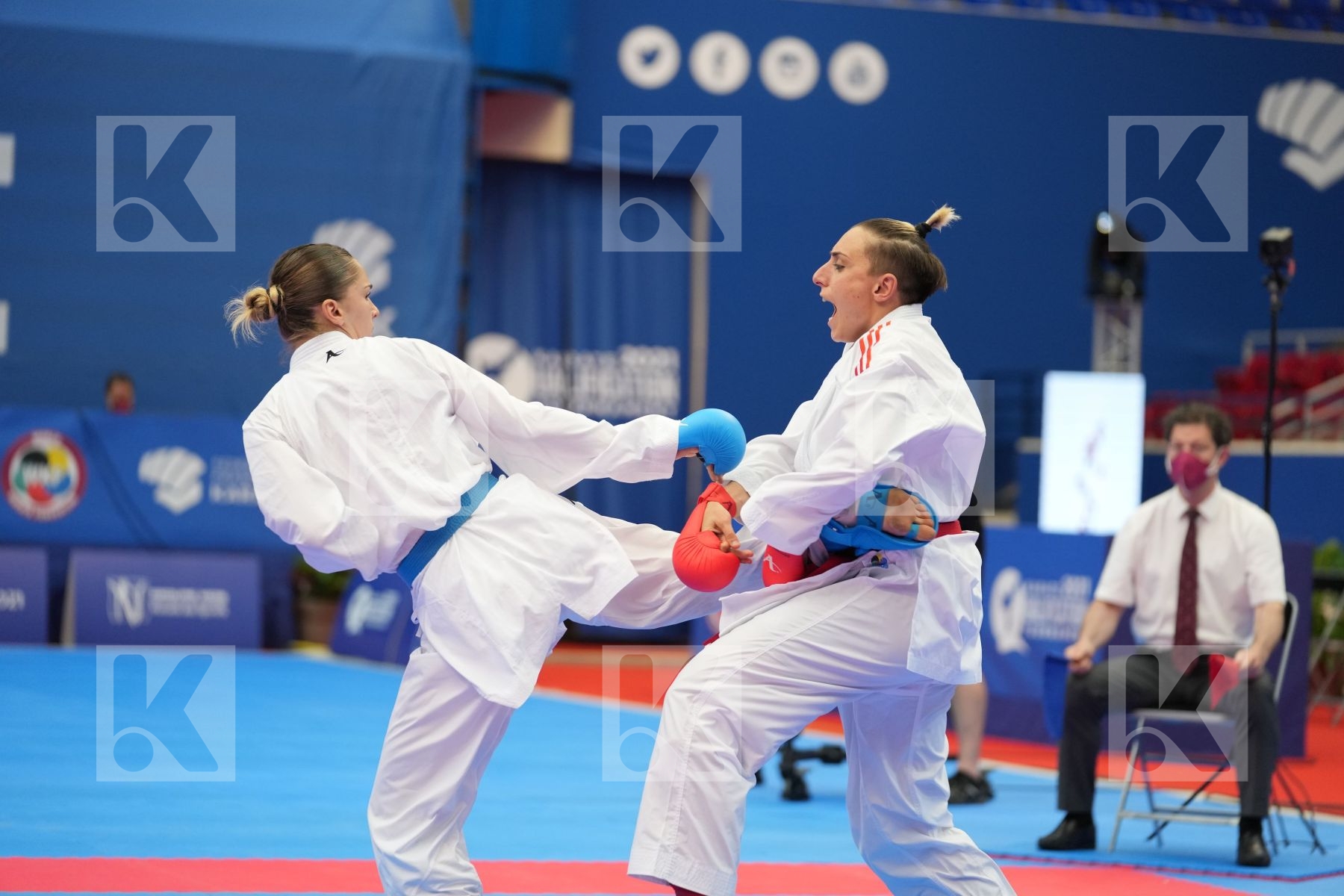 SEMERARO SILVIA (ITALY), BRATIC MELISSA (CANADA) in Olympic Category - Kumite Female 61+ KG - Round Robin bout