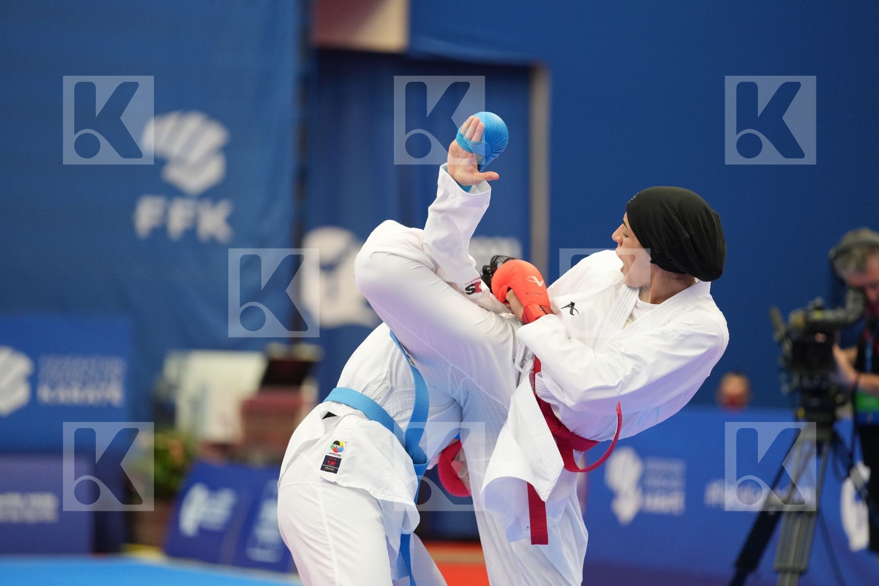 QUIRICI ELENA (SWITZERLAND), ABDELAZIZ FERYAL (EGYPT) in Olympic Category - Kumite Female 61+ KG - Round Robin bout