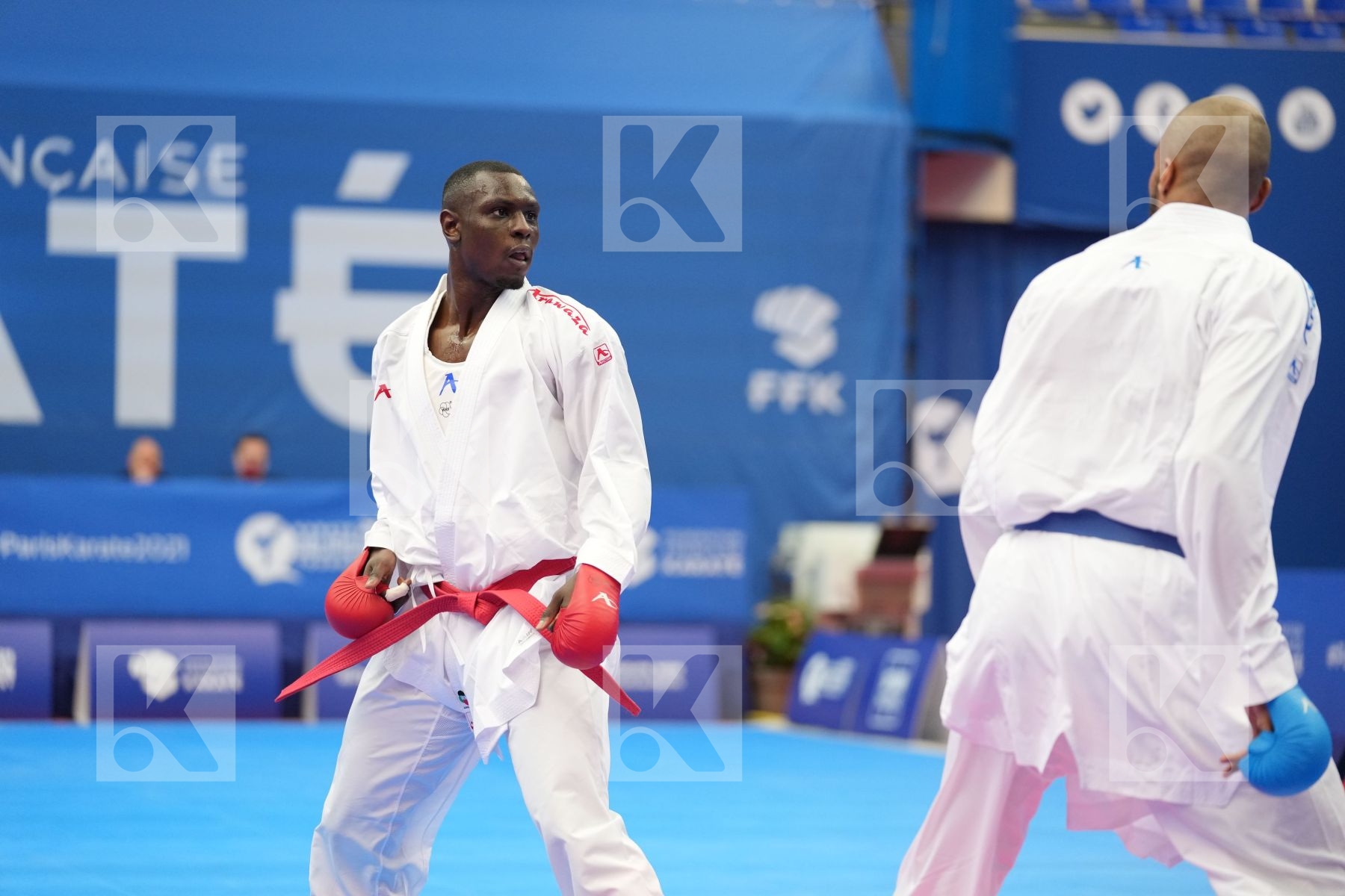 HAMEDI TAREG (SAUDI ARABIA), LARDY TYRON-DARNELL (NETHERLANDS) in Olympic Category - Kumite Male 75+ KG - Round Robin bout