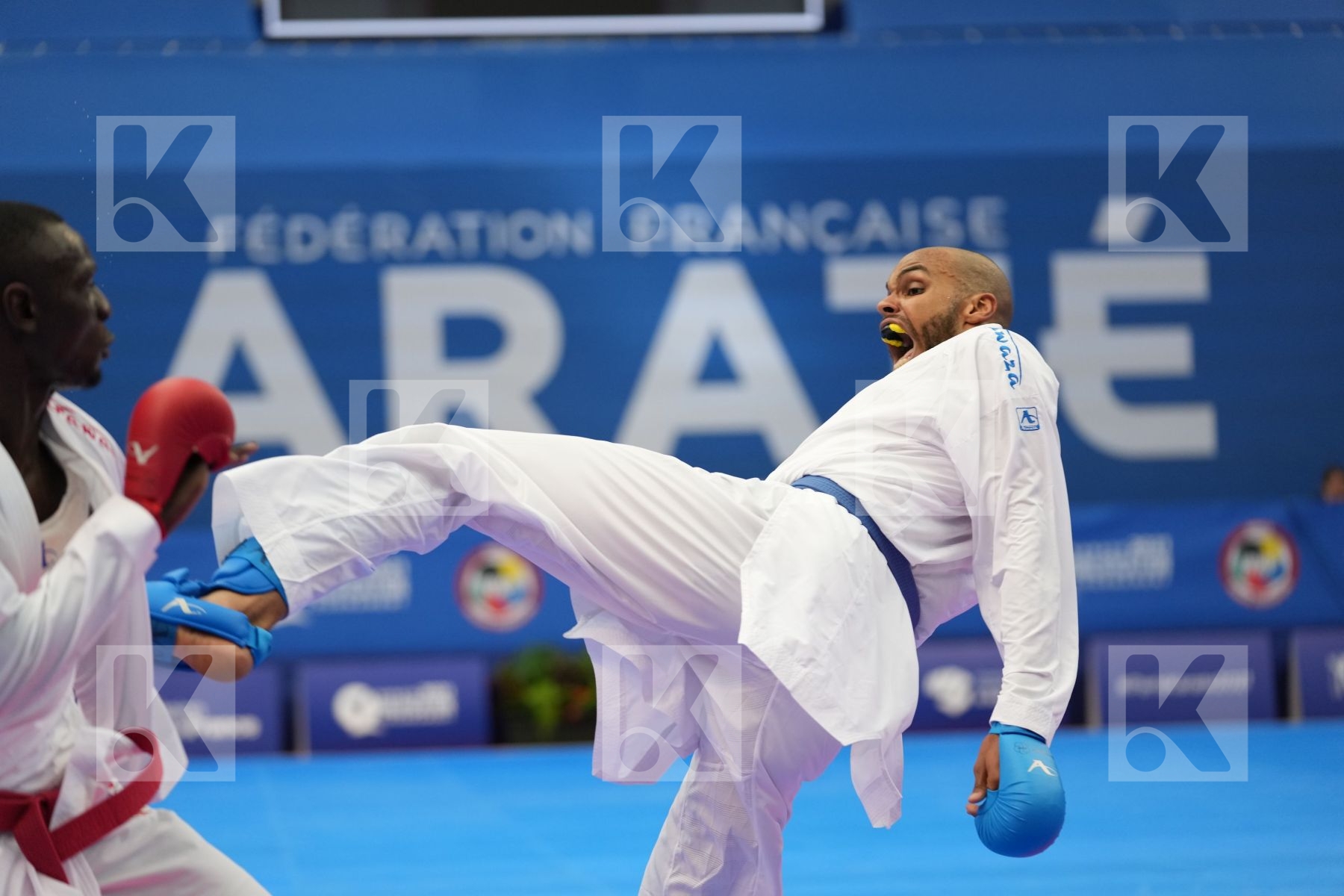 HAMEDI TAREG (SAUDI ARABIA), LARDY TYRON-DARNELL (NETHERLANDS) in Olympic Category - Kumite Male 75+ KG - Round Robin bout