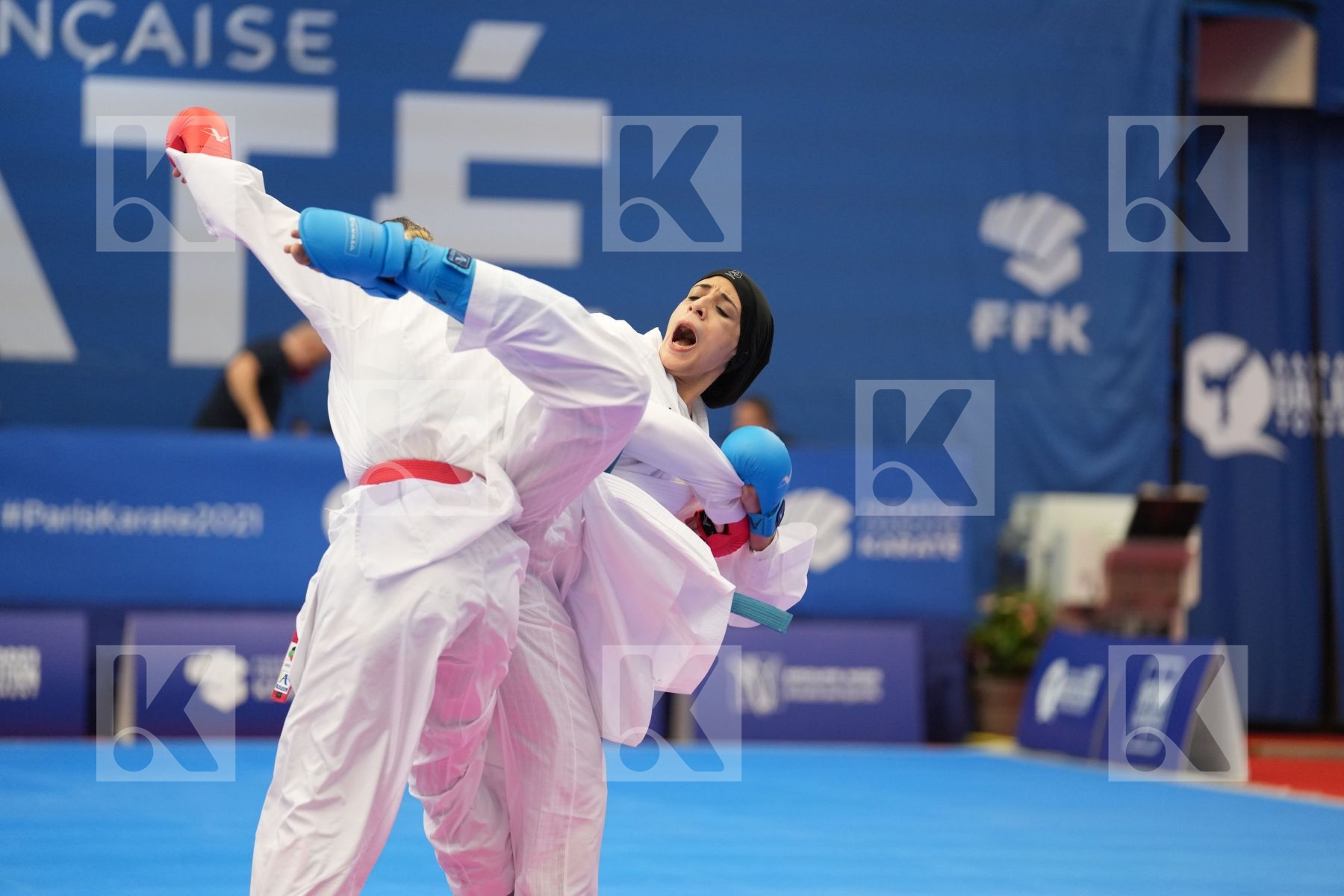 ABDELAZIZ FERYAL (EGYPT), BRATIC MELISSA (CANADA) in Olympic Category - Kumite Female 61+ KG - Round Robin bout
