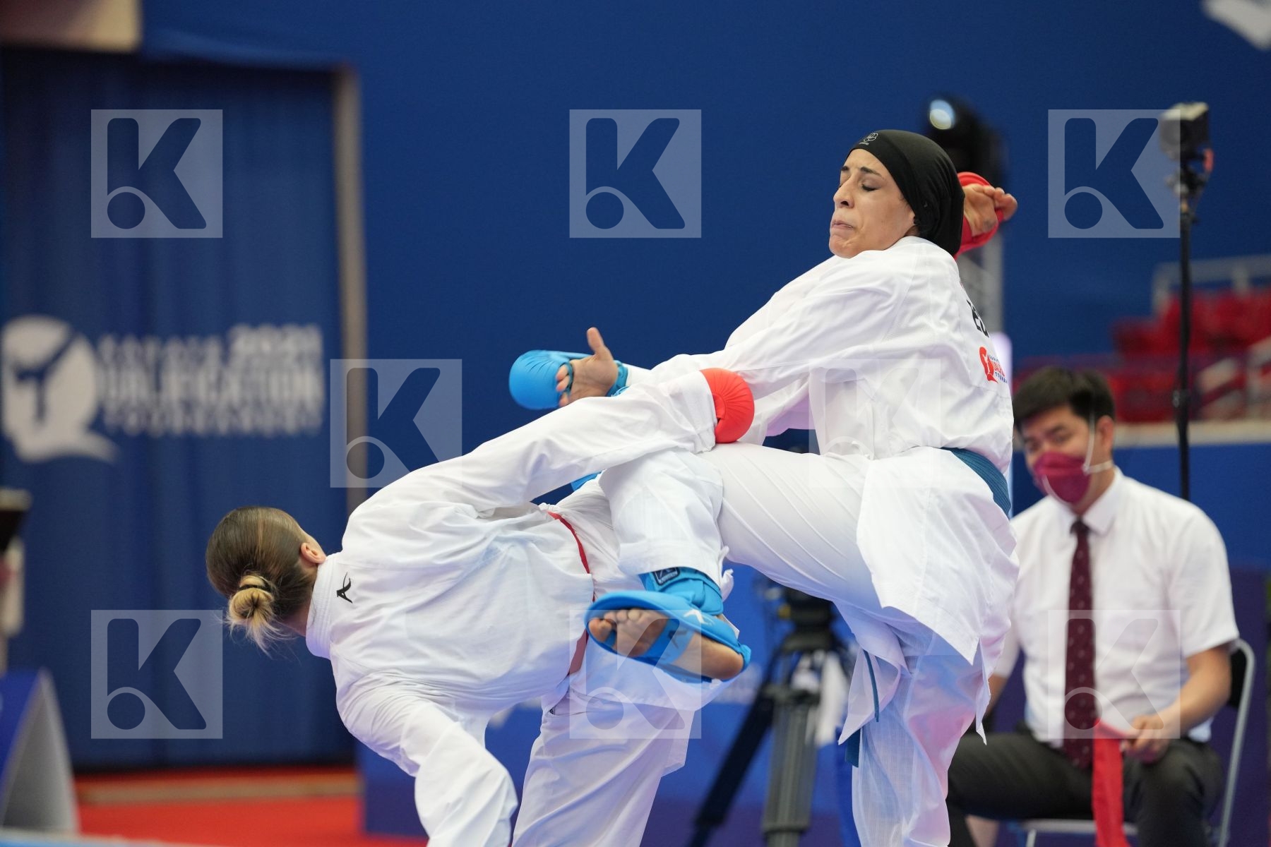 ABDELAZIZ FERYAL (EGYPT), BRATIC MELISSA (CANADA) in Olympic Category - Kumite Female 61+ KG - Round Robin bout