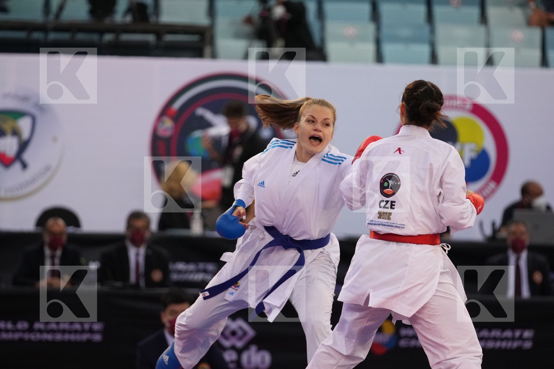 SACHOVA MARTINA (CZECH REPUBLIC) vs LESJAK LUCIJA (CROATIA) in Female Kumite 68+ Kg - bronze bout