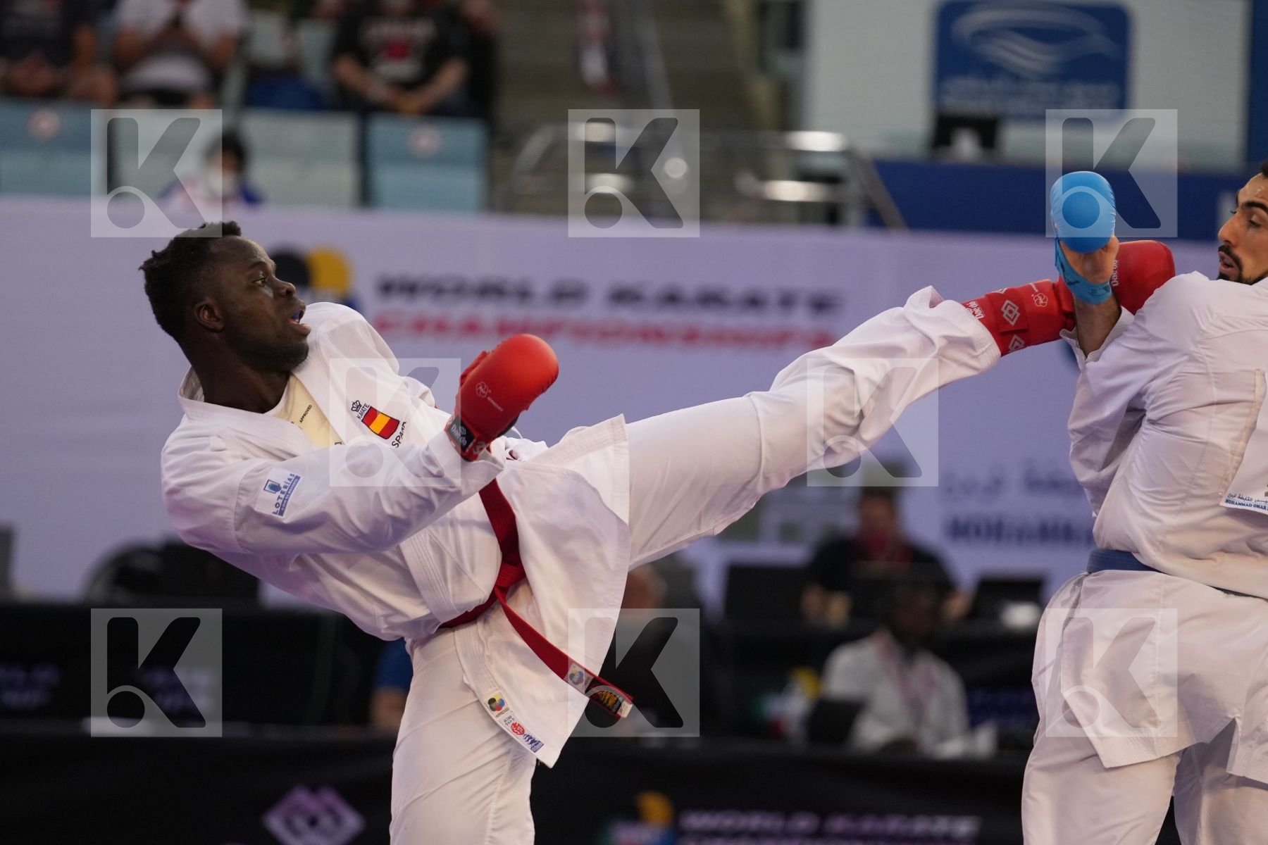 SECK SAKHO BABACAR (SPAIN) vs KVESIC ANDJELO (CROATIA) in Male Kumite 84+ Kg - bronze bout