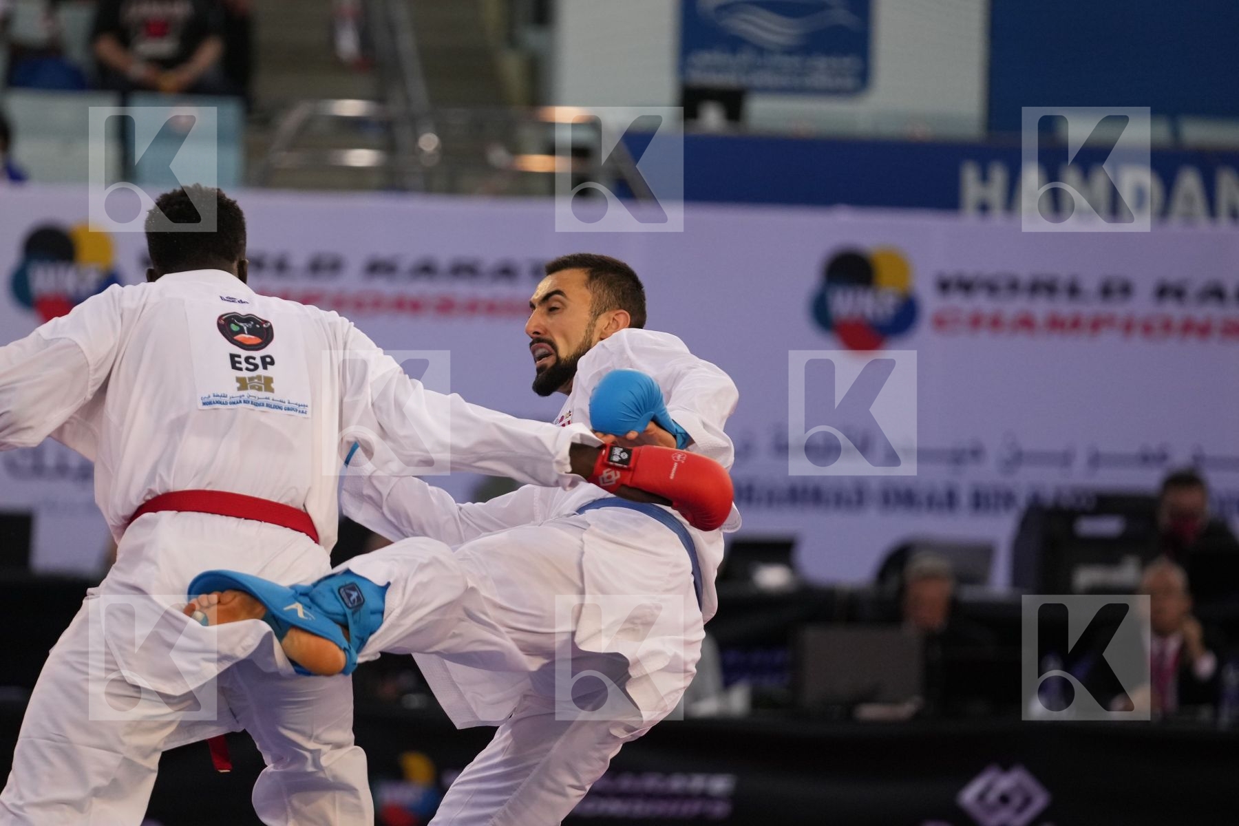 SECK SAKHO BABACAR (SPAIN) vs KVESIC ANDJELO (CROATIA) in Male Kumite 84+ Kg - bronze bout