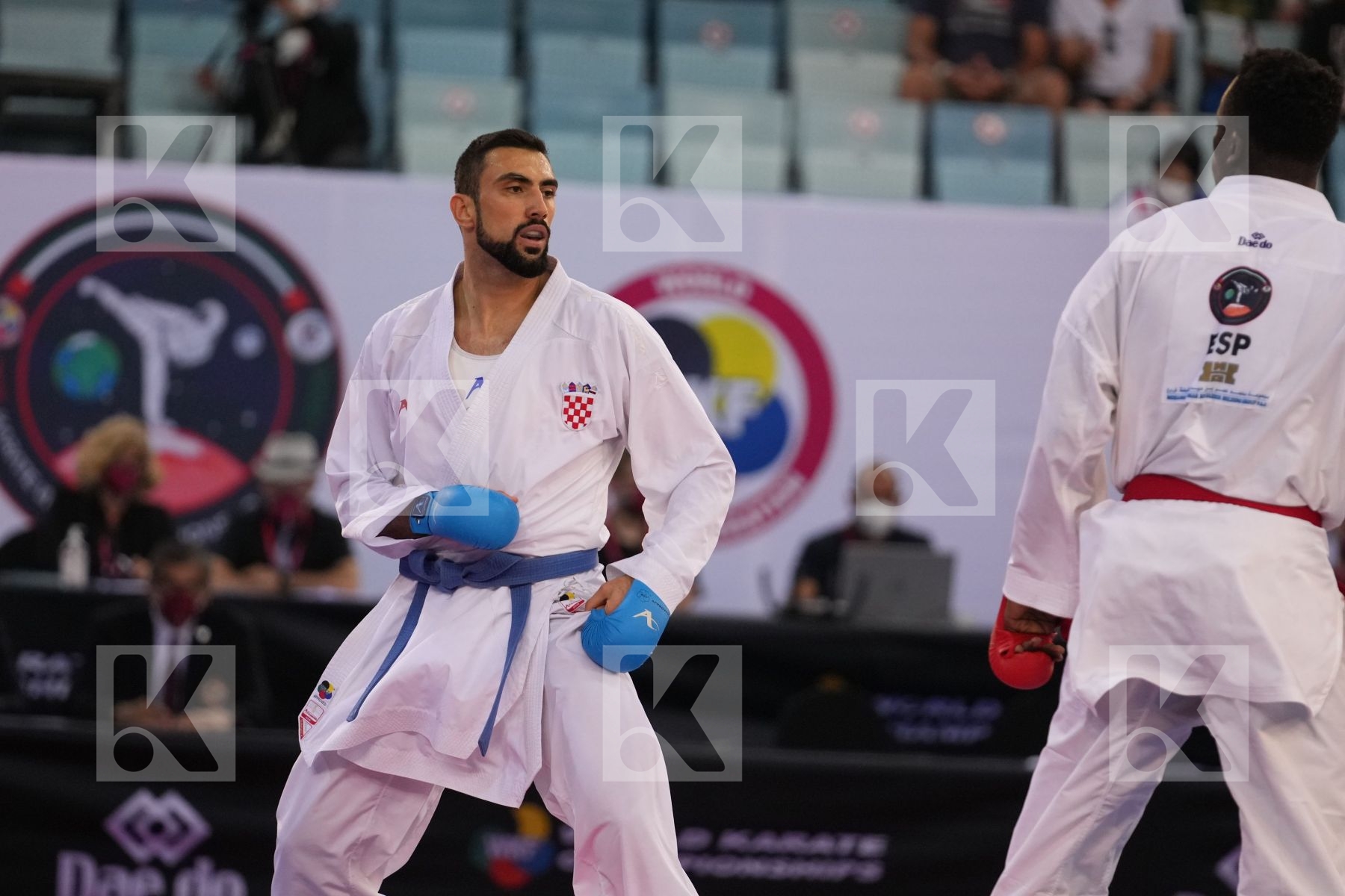 SECK SAKHO BABACAR (SPAIN) vs KVESIC ANDJELO (CROATIA) in Male Kumite 84+ Kg - bronze bout