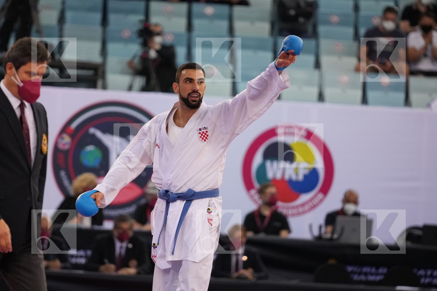 SECK SAKHO BABACAR (SPAIN) vs KVESIC ANDJELO (CROATIA) in Male Kumite 84+ Kg - bronze bout