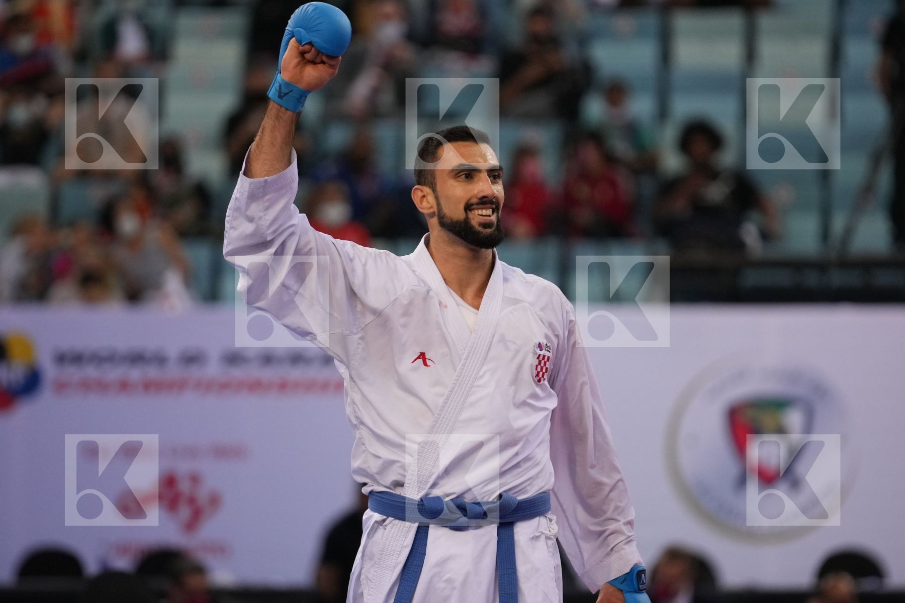 SECK SAKHO BABACAR (SPAIN) vs KVESIC ANDJELO (CROATIA) in Male Kumite 84+ Kg - bronze bout
