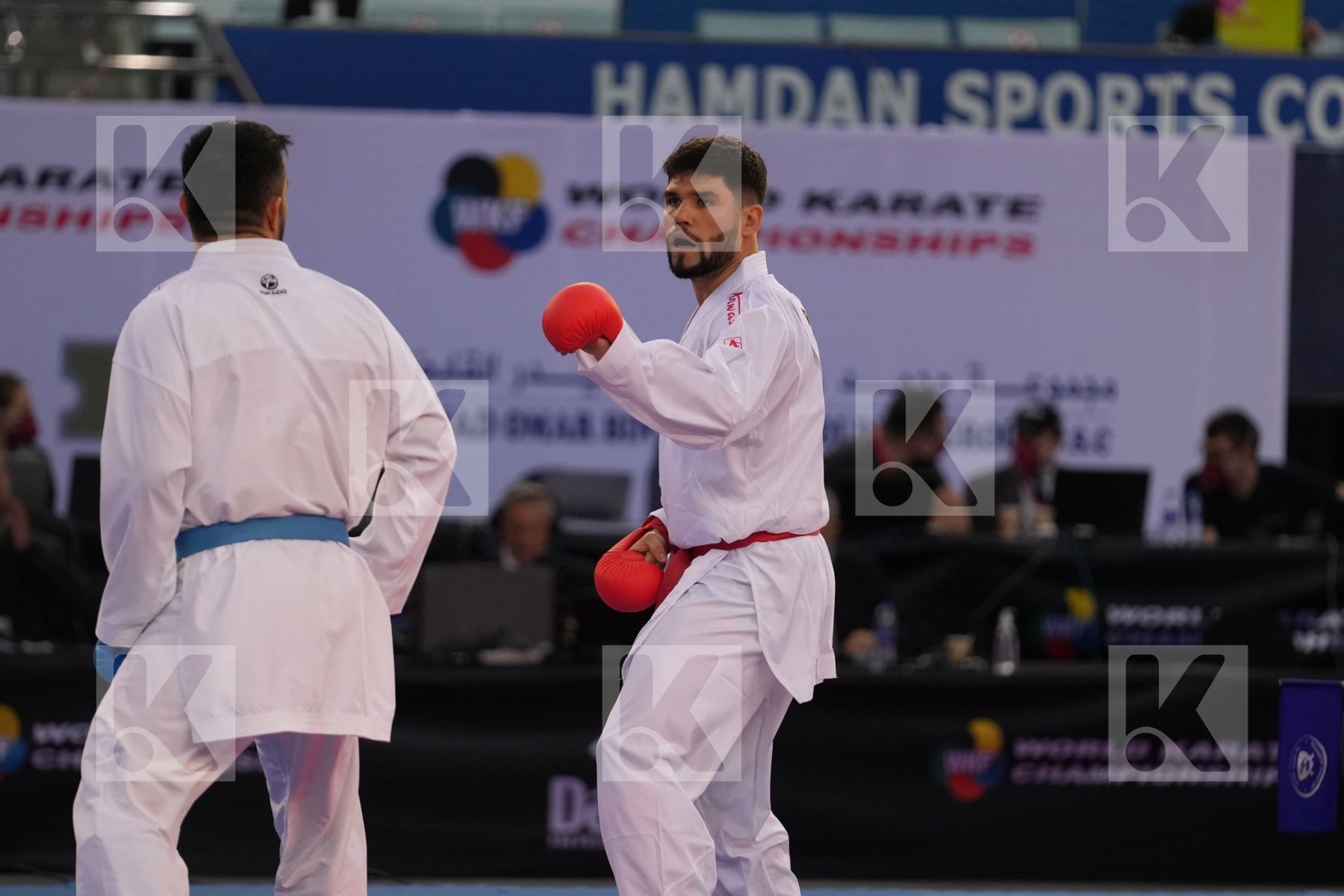 ROJAS RODRIGO (CHILE) vs GURBANLI ASIMAN (AZERBAIJAN) in Male Kumite 84+ Kg - bronze bout