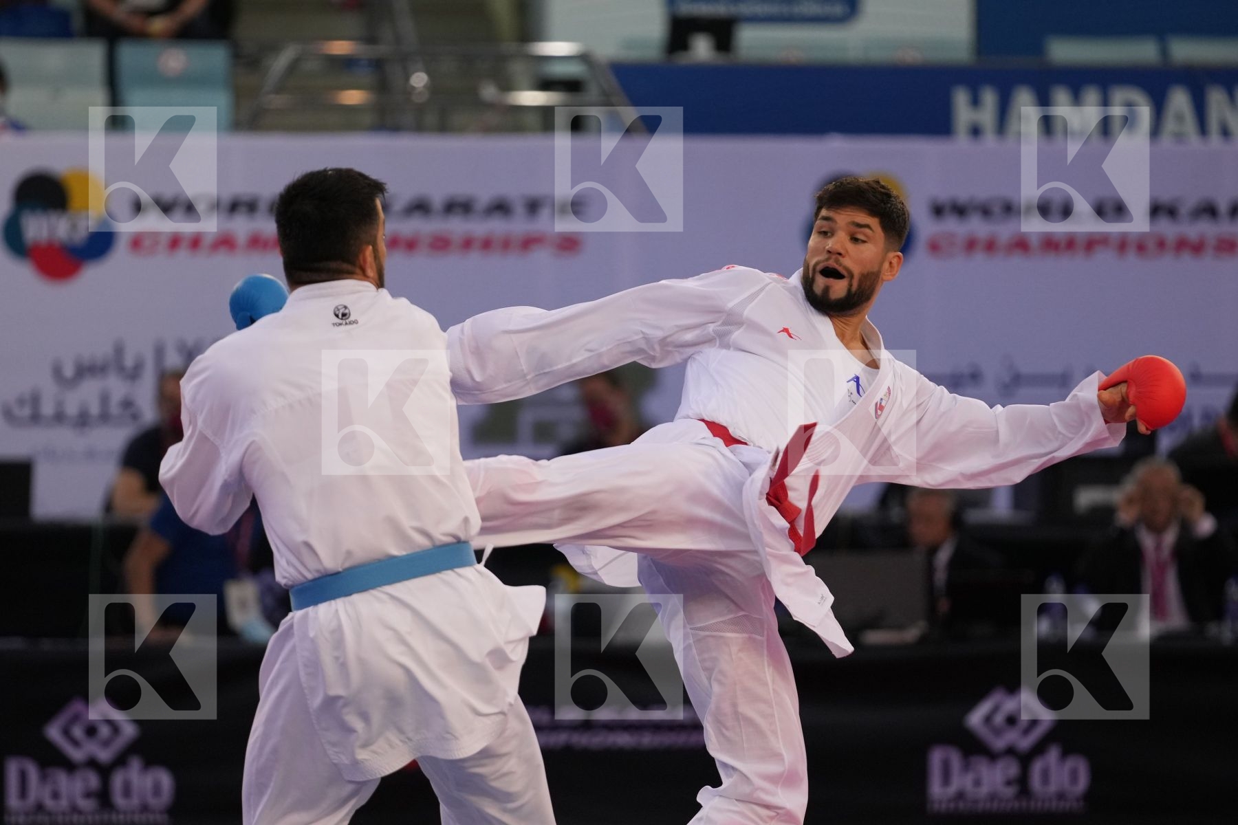 ROJAS RODRIGO (CHILE) vs GURBANLI ASIMAN (AZERBAIJAN) in Male Kumite 84+ Kg - bronze bout