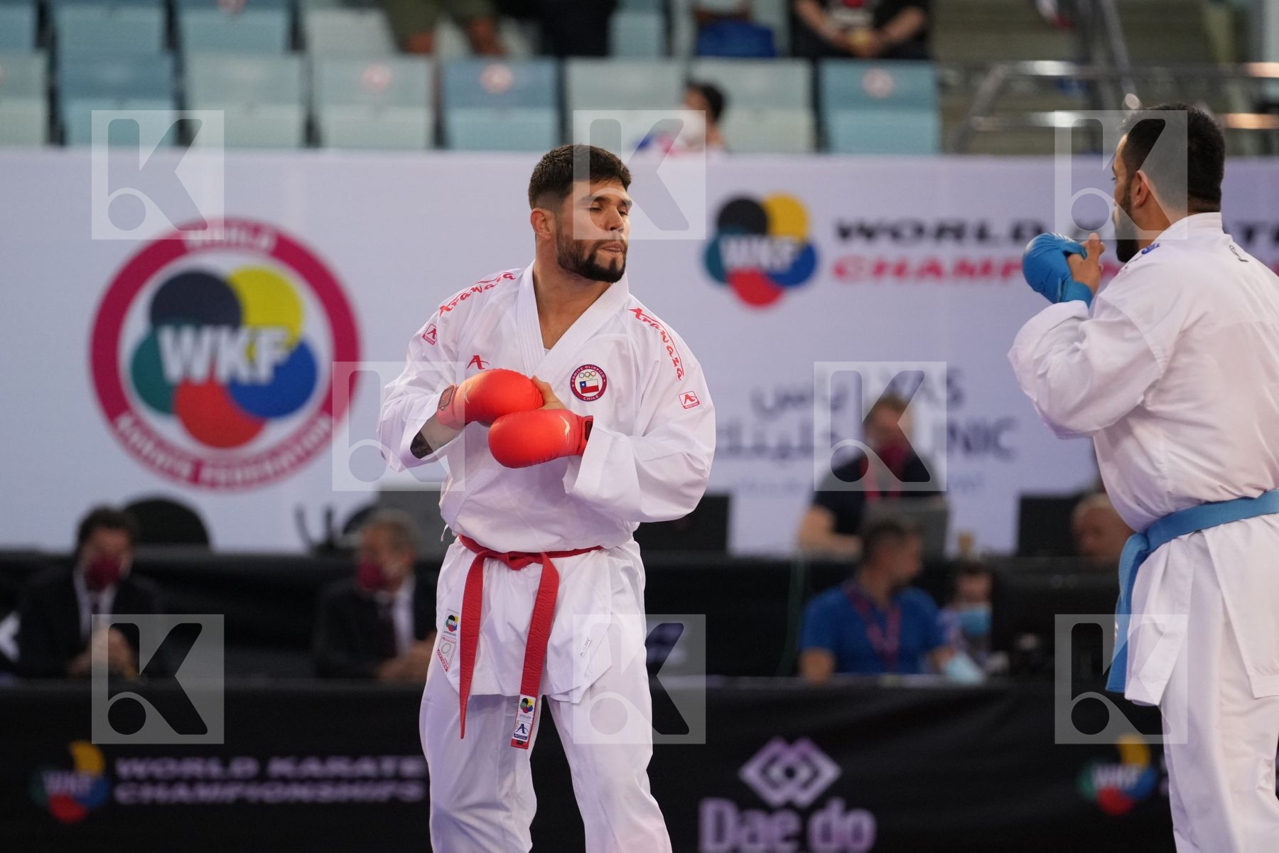 ROJAS RODRIGO (CHILE) vs GURBANLI ASIMAN (AZERBAIJAN) in Male Kumite 84+ Kg - bronze bout