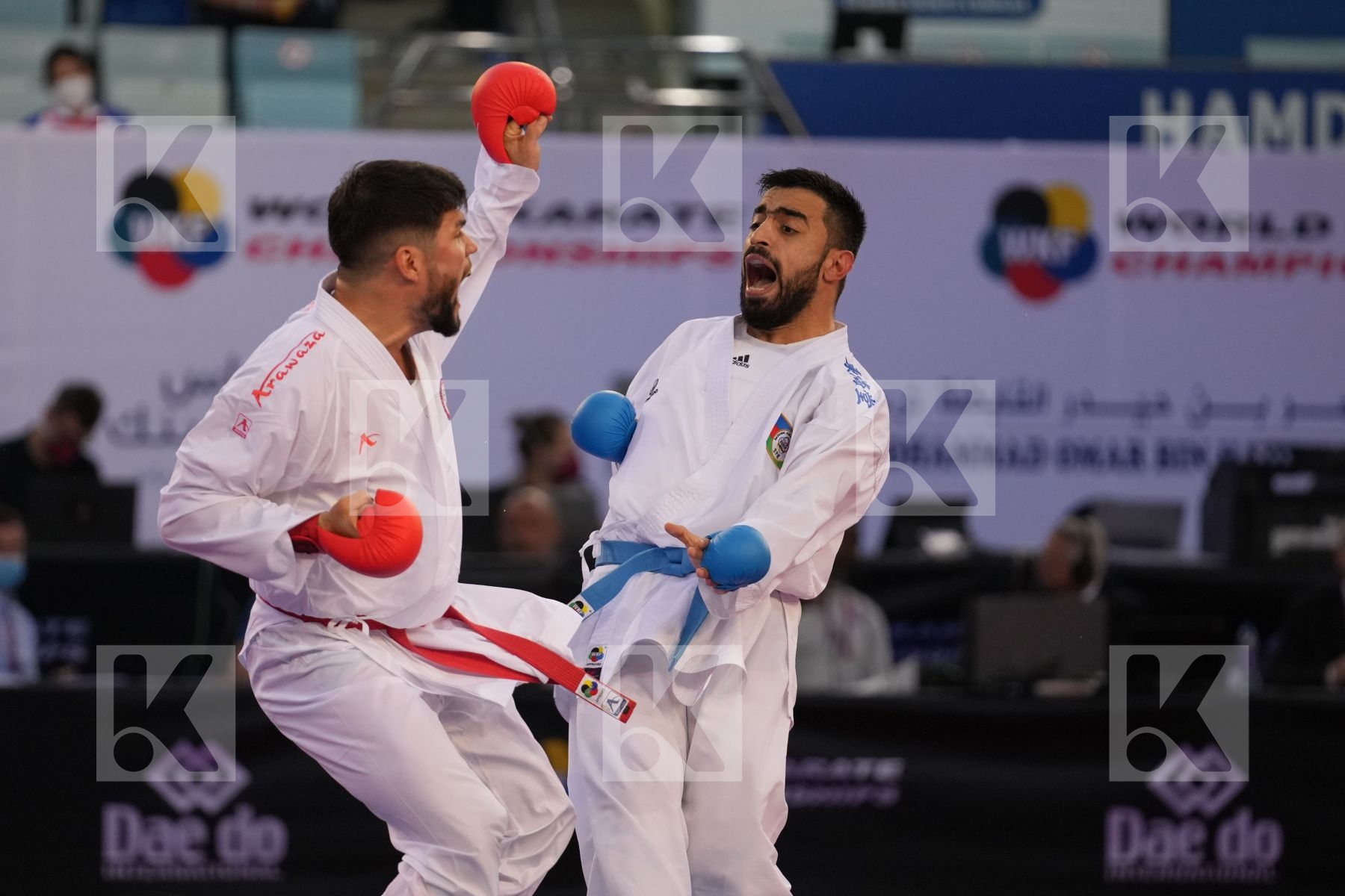 ROJAS RODRIGO (CHILE) vs GURBANLI ASIMAN (AZERBAIJAN) in Male Kumite 84+ Kg - bronze bout