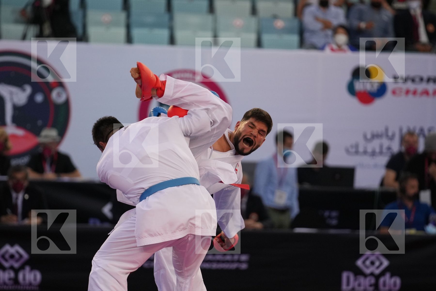 ROJAS RODRIGO (CHILE) vs GURBANLI ASIMAN (AZERBAIJAN) in Male Kumite 84+ Kg - bronze bout