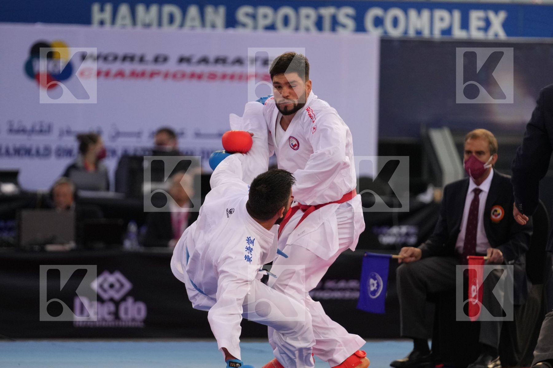 ROJAS RODRIGO (CHILE) vs GURBANLI ASIMAN (AZERBAIJAN) in Male Kumite 84+ Kg - bronze bout