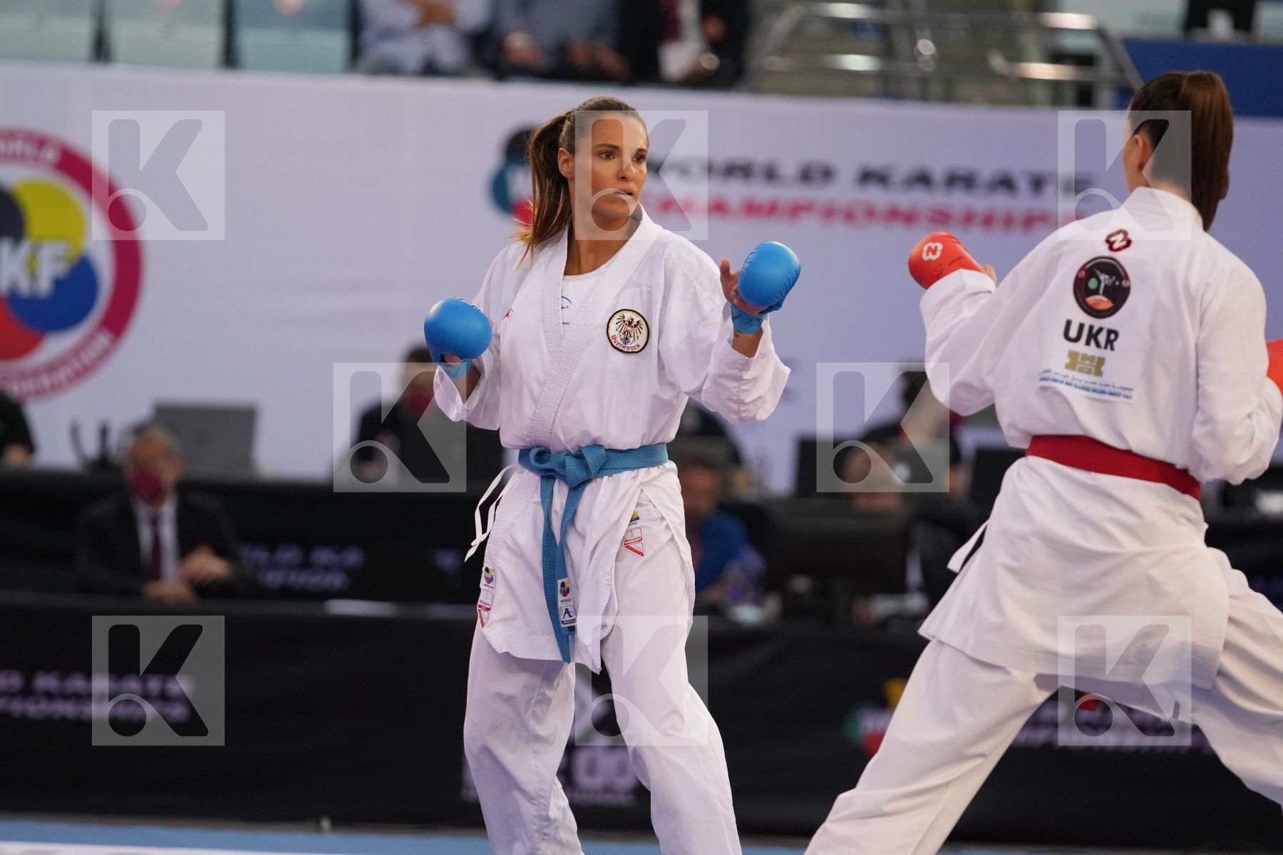 MELNYK HALYNA (UKRAINE) vs BUCHINGER ALISA (AUSTRIA) in Female Kumite -68 Kg - bronze bout