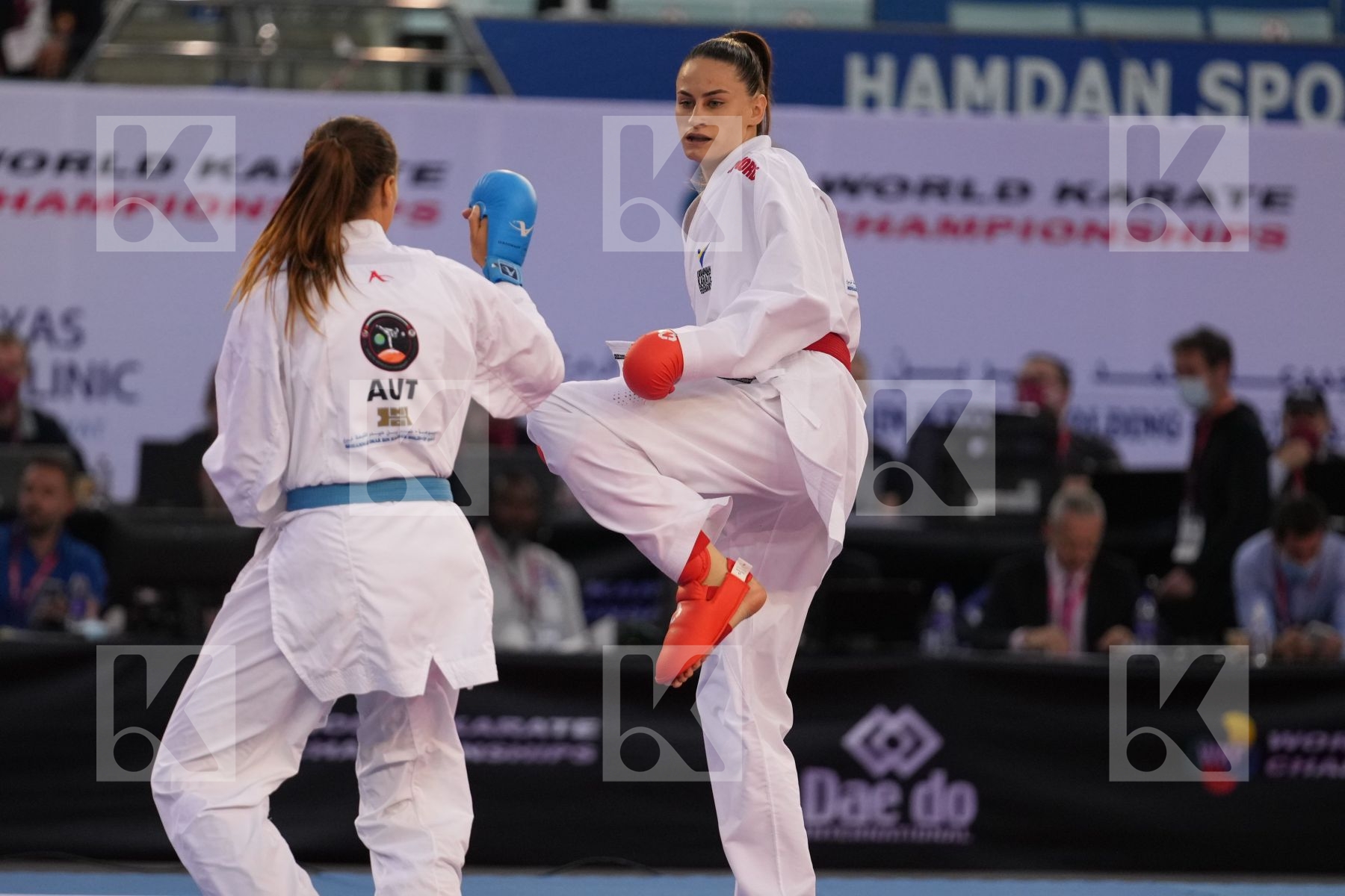 MELNYK HALYNA (UKRAINE) vs BUCHINGER ALISA (AUSTRIA) in Female Kumite -68 Kg - bronze bout