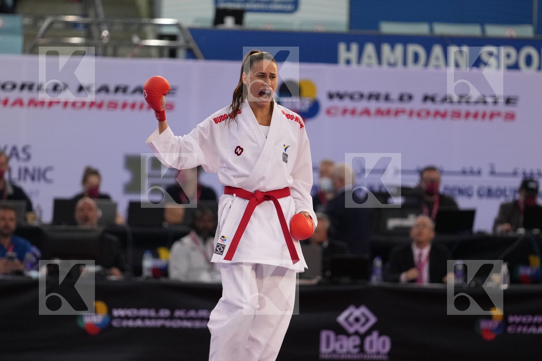 MELNYK HALYNA (UKRAINE) vs BUCHINGER ALISA (AUSTRIA) in Female Kumite -68 Kg - bronze bout