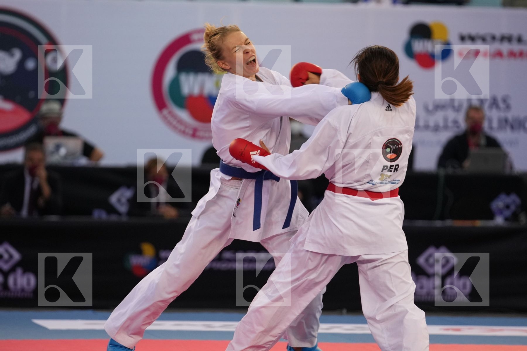 GRANDE ALEXANDRA (PERU) vs SUCHANKOVA INGRIDA (SLOVAKIA) in Female Kumite -61 Kg - bronze bout
