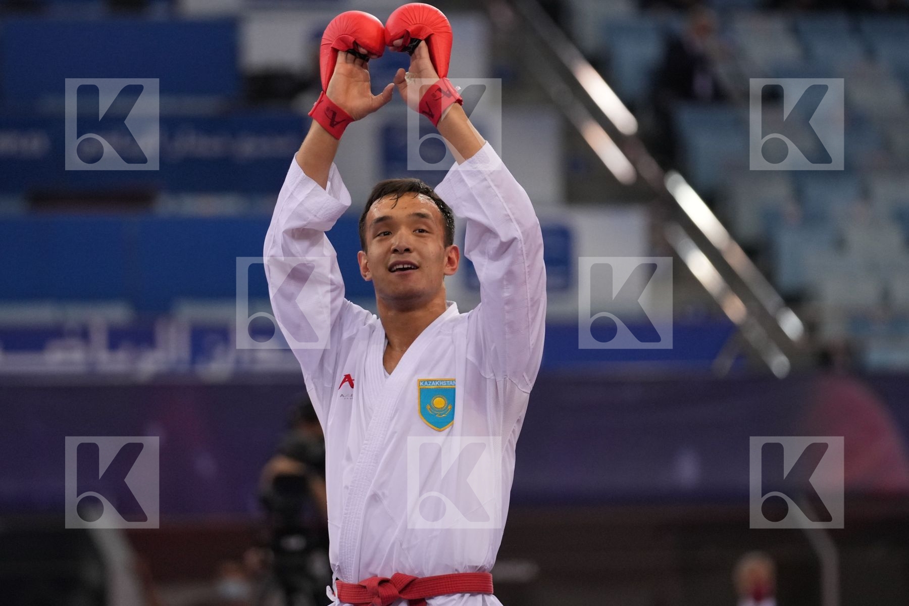 AZHIKANOV NURKANAT (KAZAKHSTAN) vs MAHAUDEN QUENTIN (BELGIUM) in Male Kumite -75 Kg - bronze bout