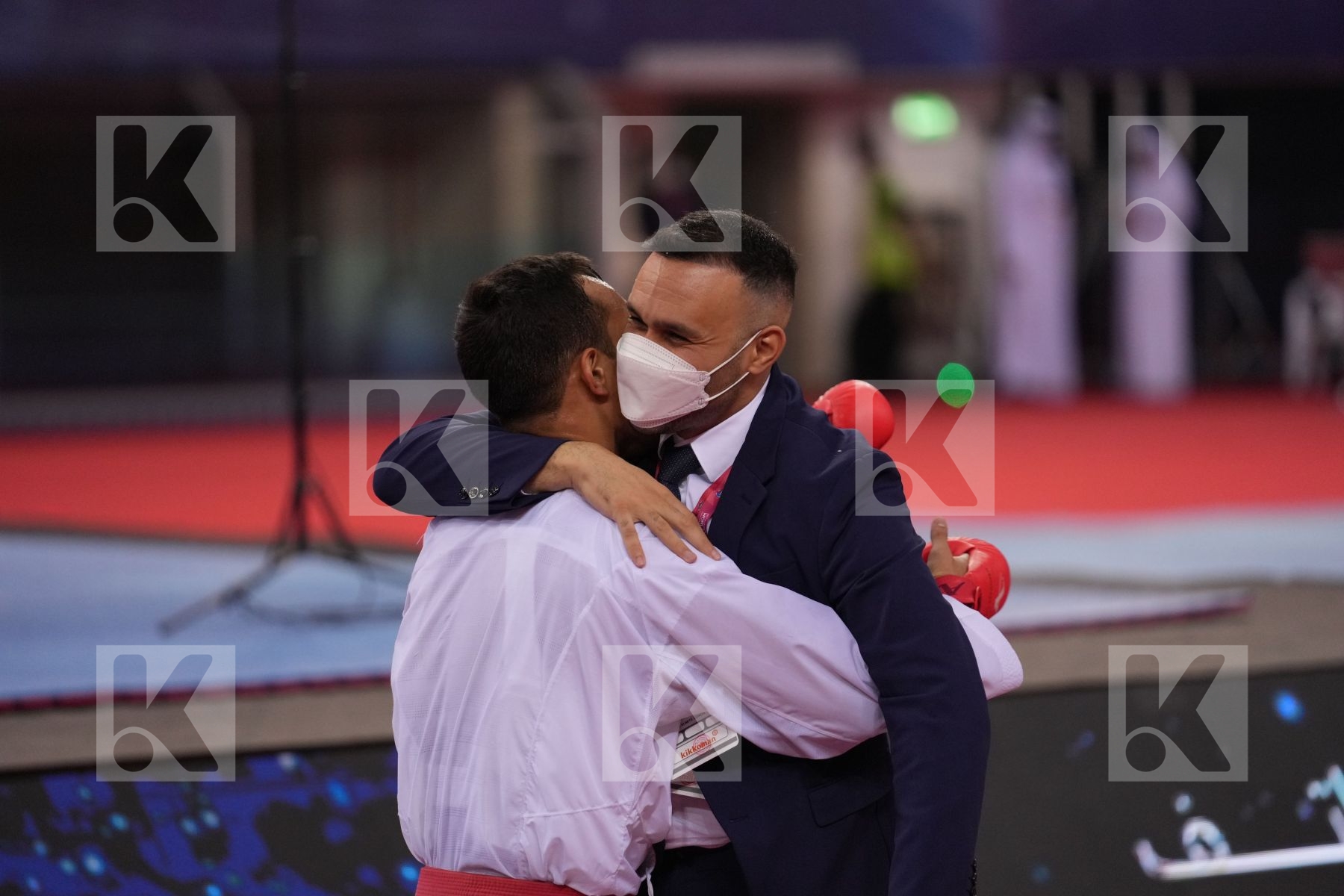 AZHIKANOV NURKANAT (KAZAKHSTAN) vs MAHAUDEN QUENTIN (BELGIUM) in Male Kumite -75 Kg - bronze bout