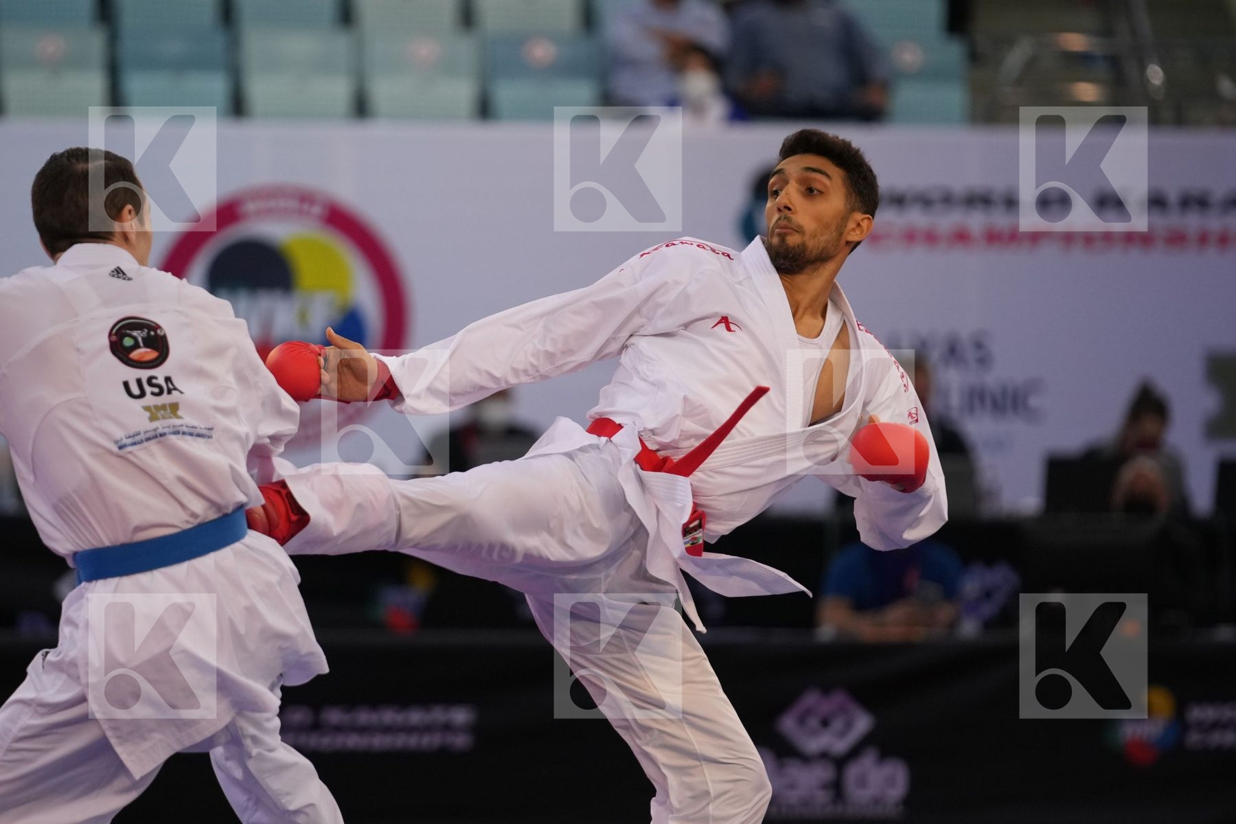 AKKURT EREN (TURKEY) vs SCOTT THOMAS (UNITED STATES) in Male Kumite -75 Kg - bronze bout
