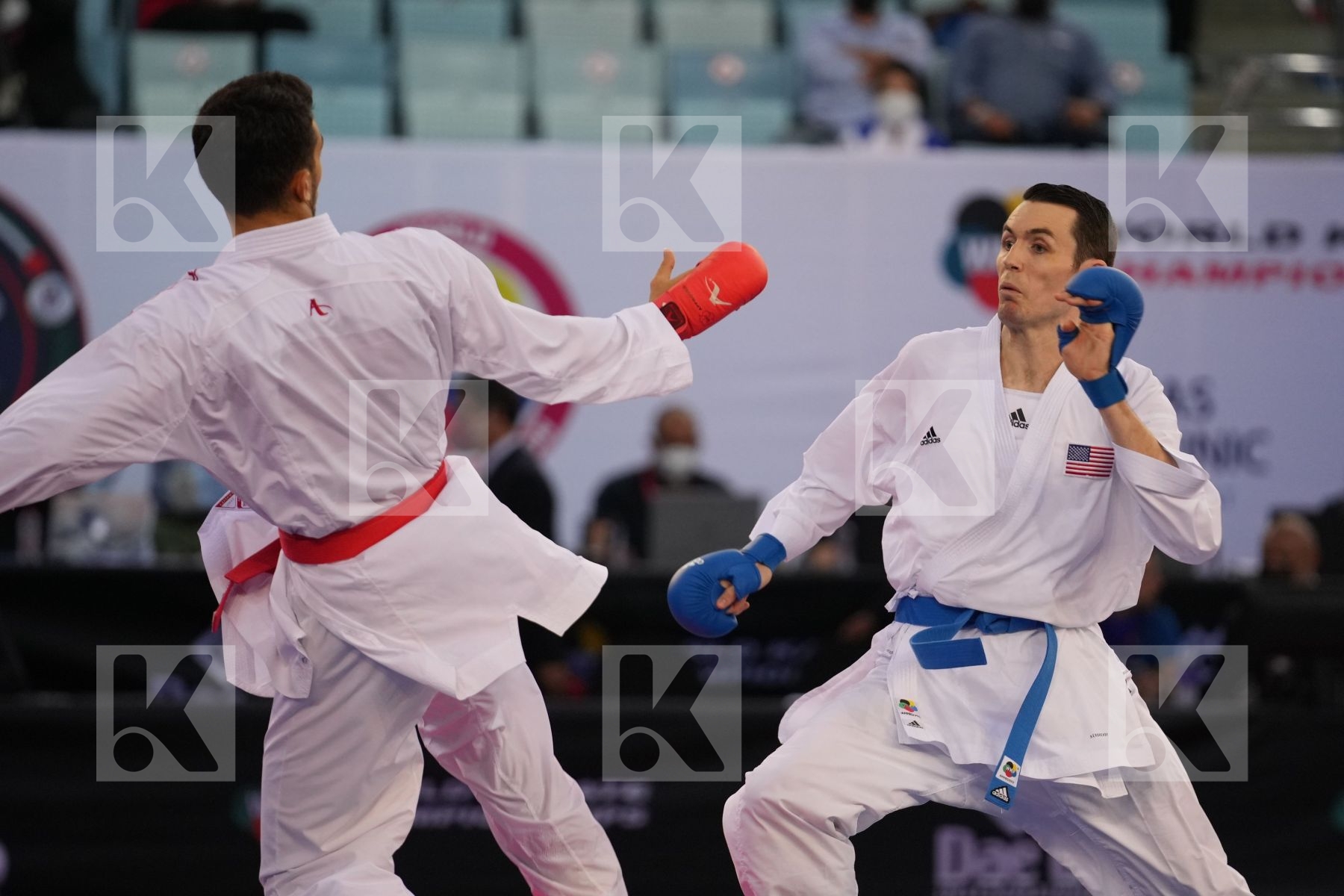 AKKURT EREN (TURKEY) vs SCOTT THOMAS (UNITED STATES) in Male Kumite -75 Kg - bronze bout