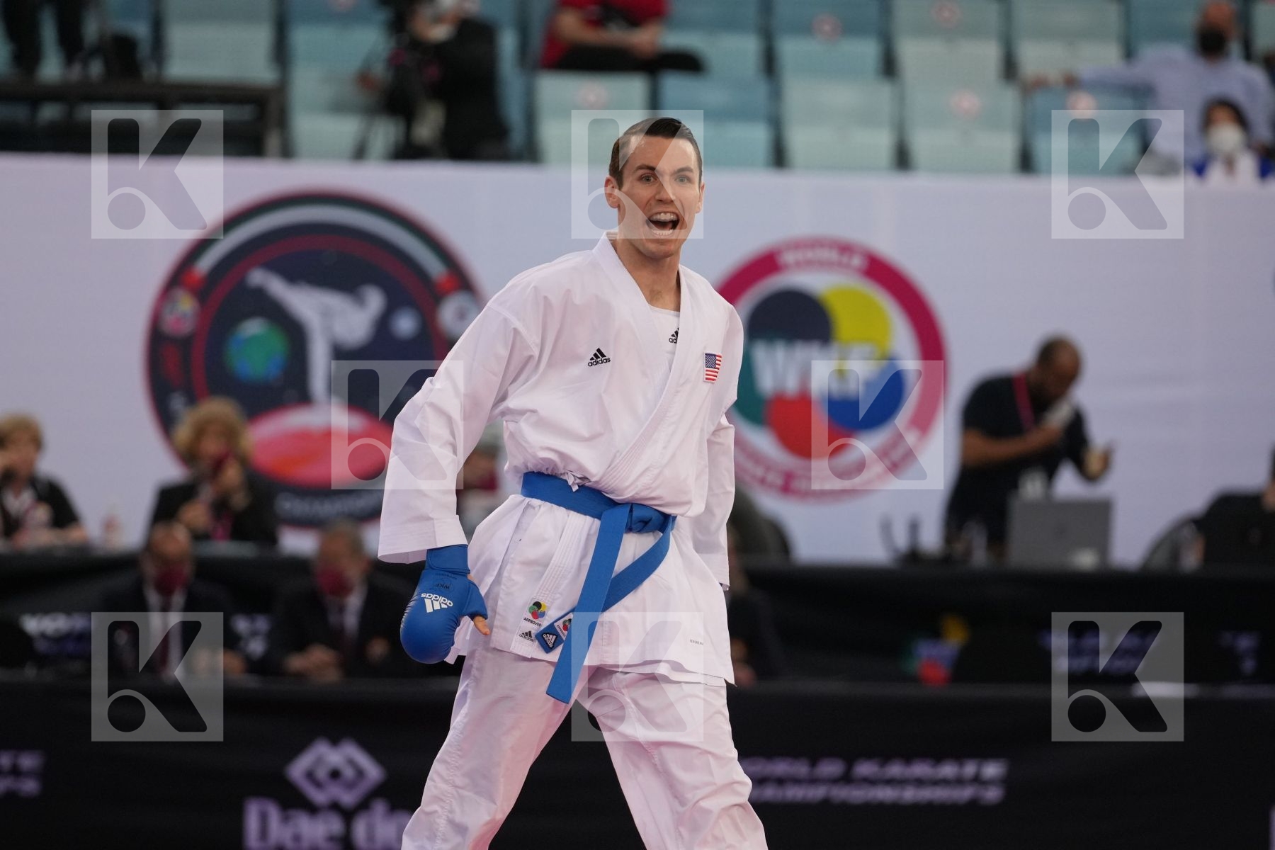 AKKURT EREN (TURKEY) vs SCOTT THOMAS (UNITED STATES) in Male Kumite -75 Kg - bronze bout