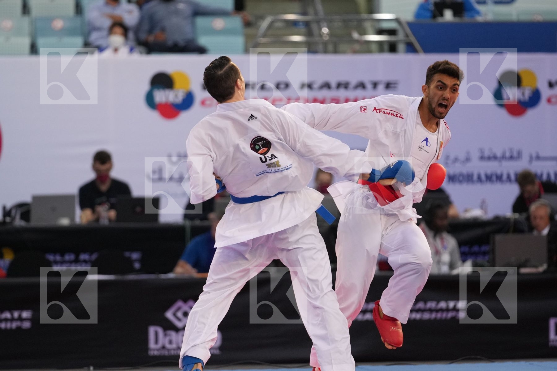 AKKURT EREN (TURKEY) vs SCOTT THOMAS (UNITED STATES) in Male Kumite -75 Kg - bronze bout