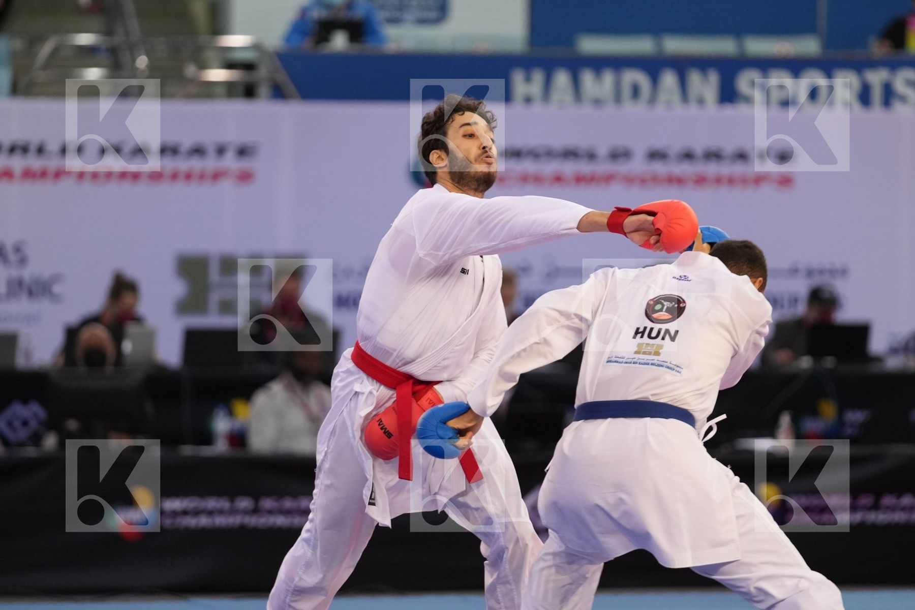 ELSAWY ALI (EGYPT) vs TADISSI YVES MARTIAL (HUNGARY) in Male Kumite -67 Kg - bronze bout