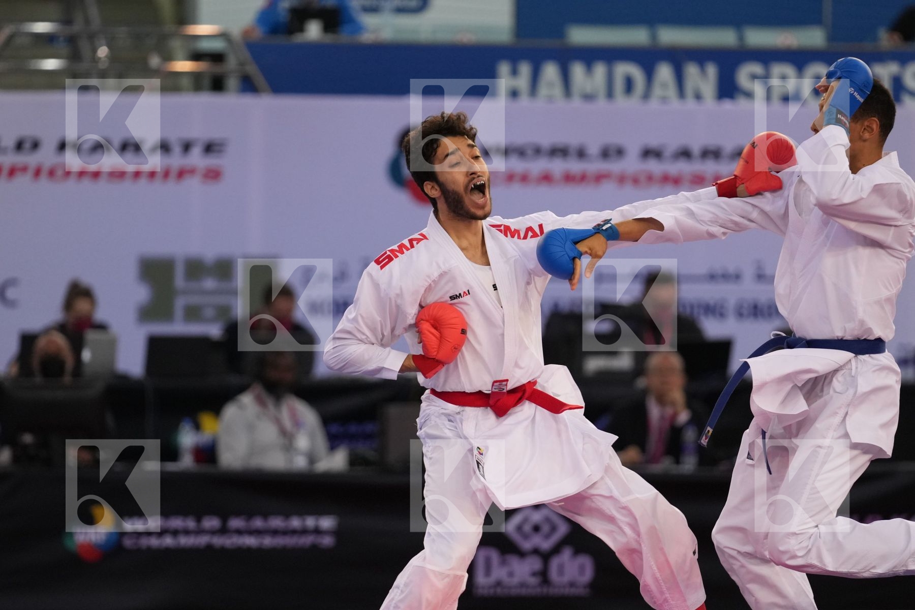 ELSAWY ALI (EGYPT) vs TADISSI YVES MARTIAL (HUNGARY) in Male Kumite -67 Kg - bronze bout