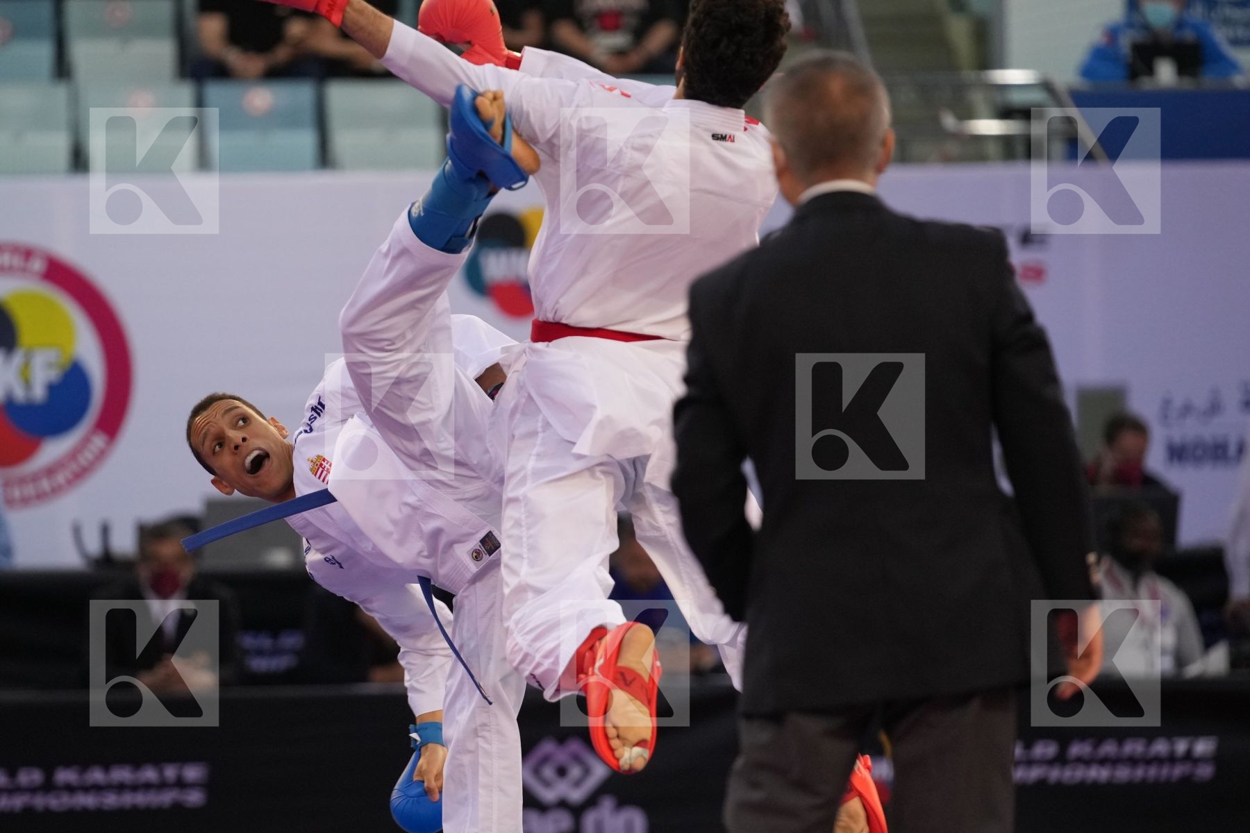 ELSAWY ALI (EGYPT) vs TADISSI YVES MARTIAL (HUNGARY) in Male Kumite -67 Kg - bronze bout