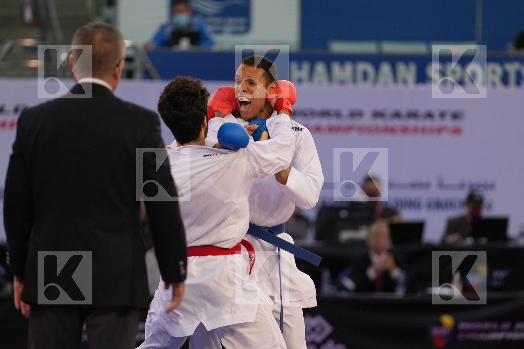 ELSAWY ALI (EGYPT) vs TADISSI YVES MARTIAL (HUNGARY) in Male Kumite -67 Kg - bronze bout