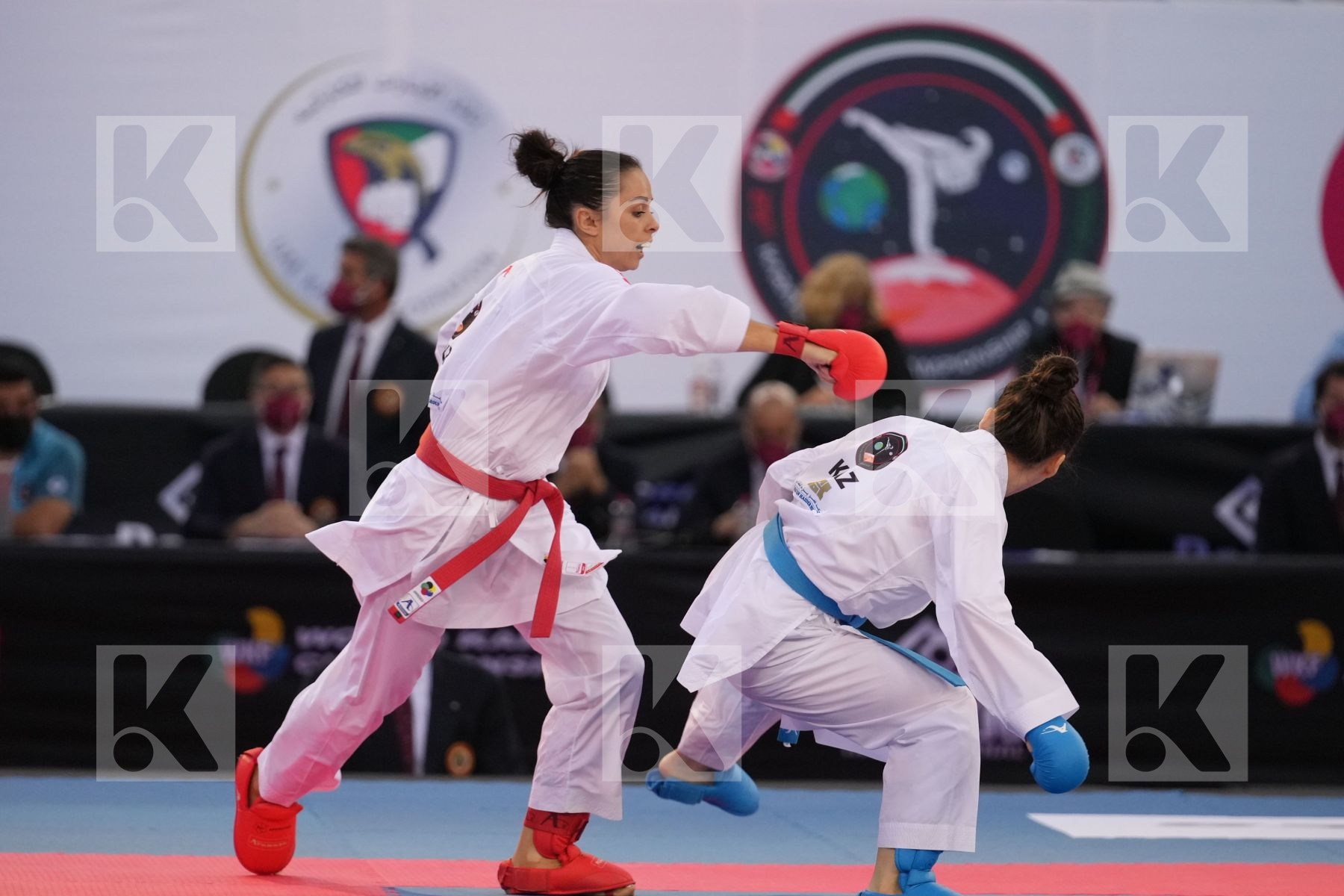 KRYVA KATERYNA (UKRAINE) vs ZHANGBYRBAY MOLDIR (KAZAKHSTAN) in Female Kumite -50 Kg - bronze bout