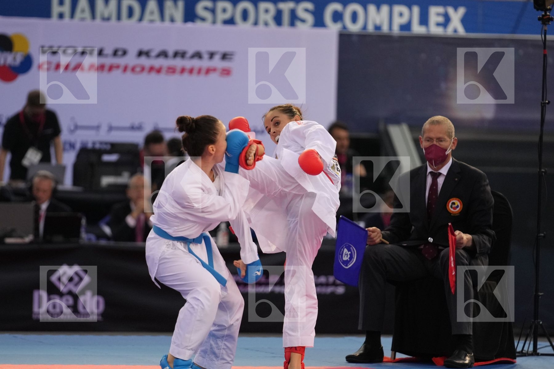 KRYVA KATERYNA (UKRAINE) vs ZHANGBYRBAY MOLDIR (KAZAKHSTAN) in Female Kumite -50 Kg - bronze bout