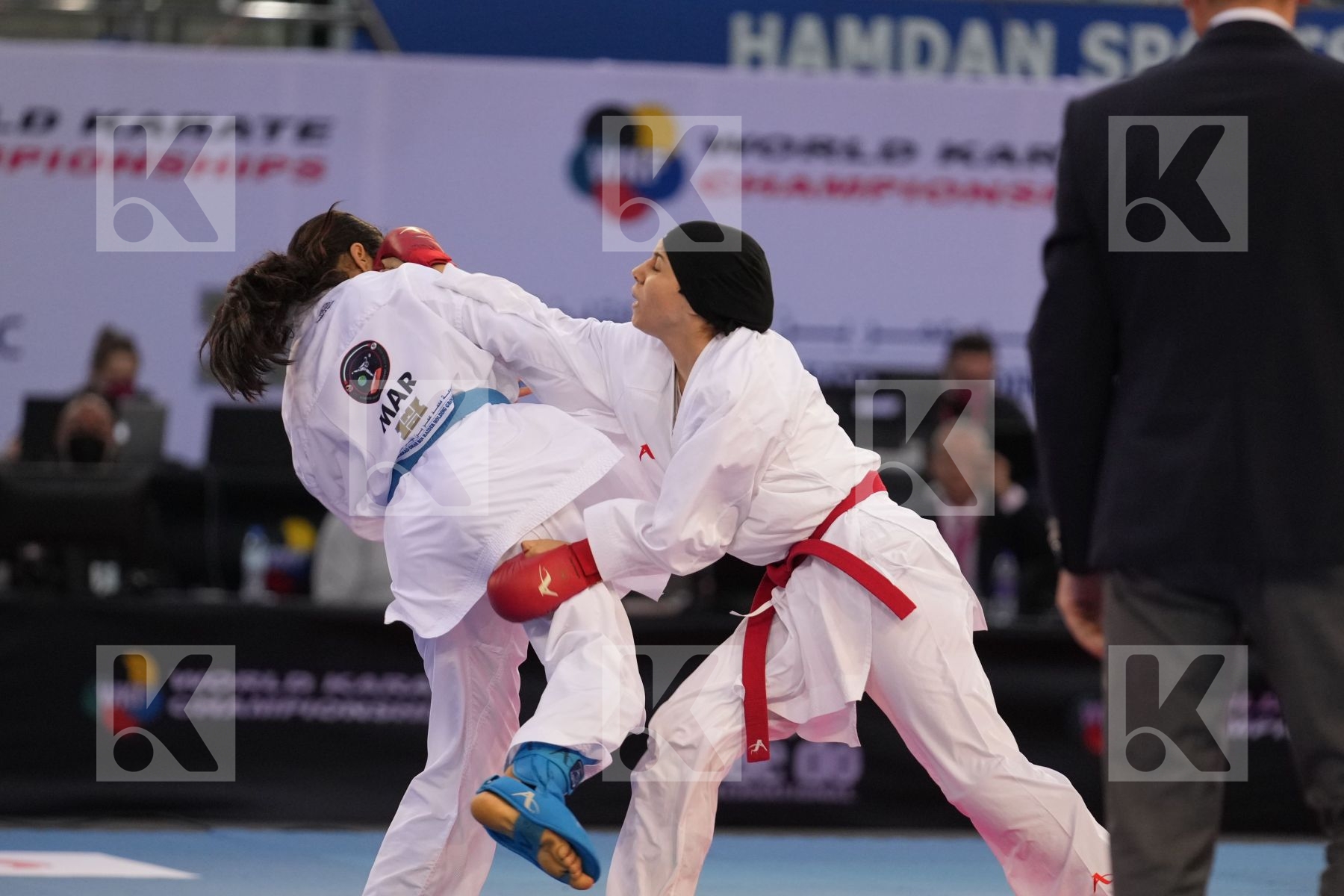ELHAYTI CHAIMAE (MOROCCO) vs ELGEWILY YASMIN NASR (EGYPT) in Female Kumite -50 Kg - bronze bout